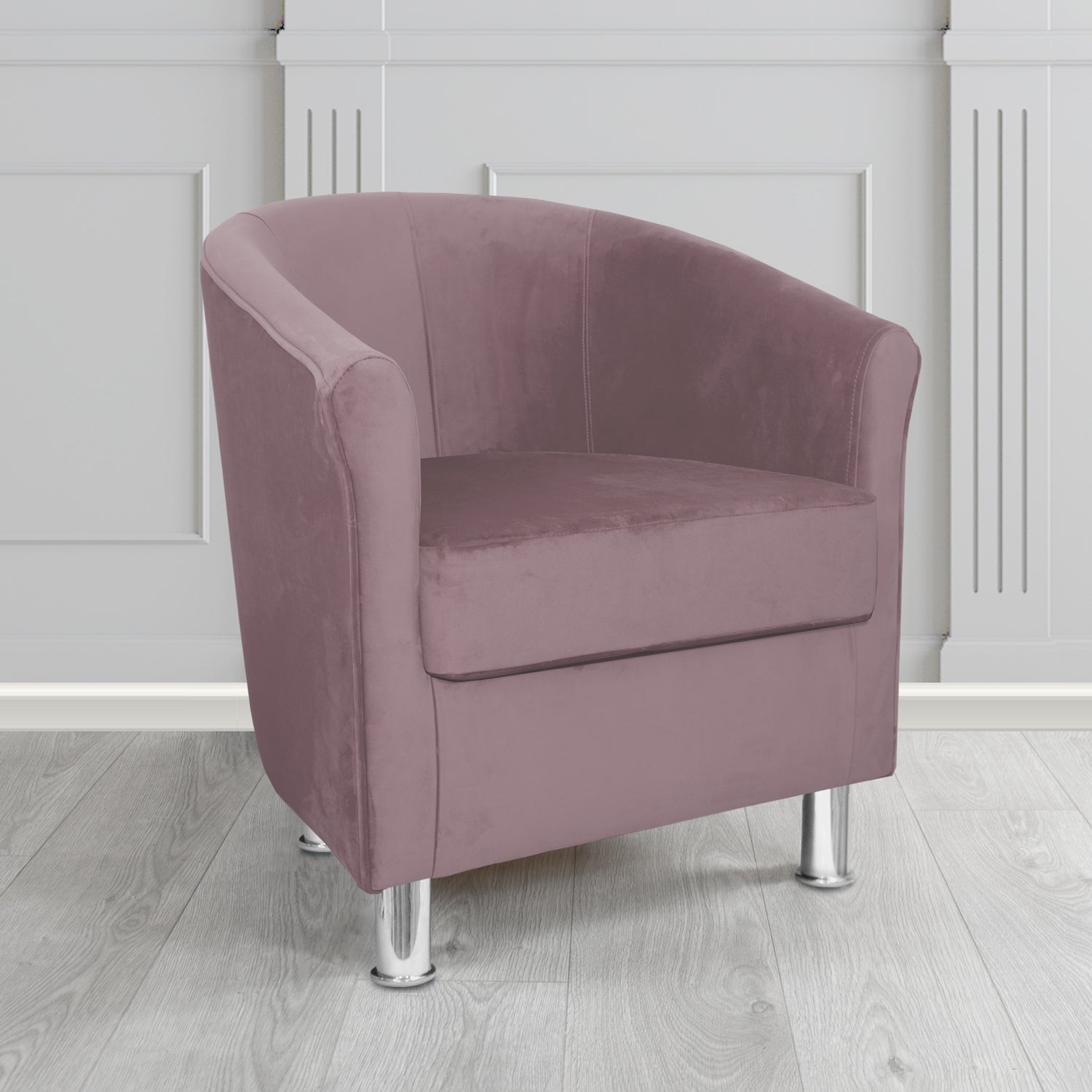 Como Tub Chair in Warwick Plush Violet Velvet Fabric