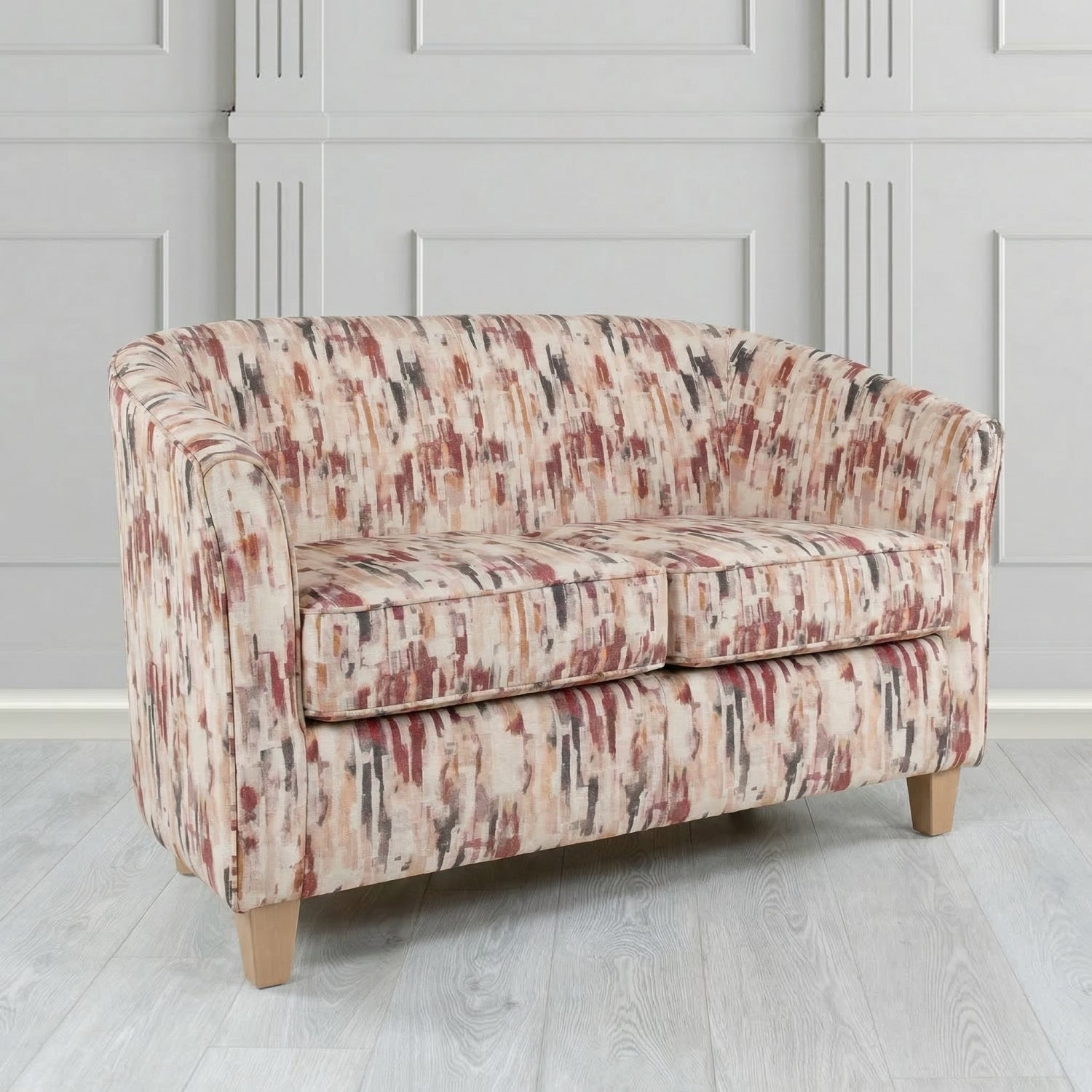 Devon 2 Seater Tub Sofa in Fryett's Aura Abstract Pattern Fabric