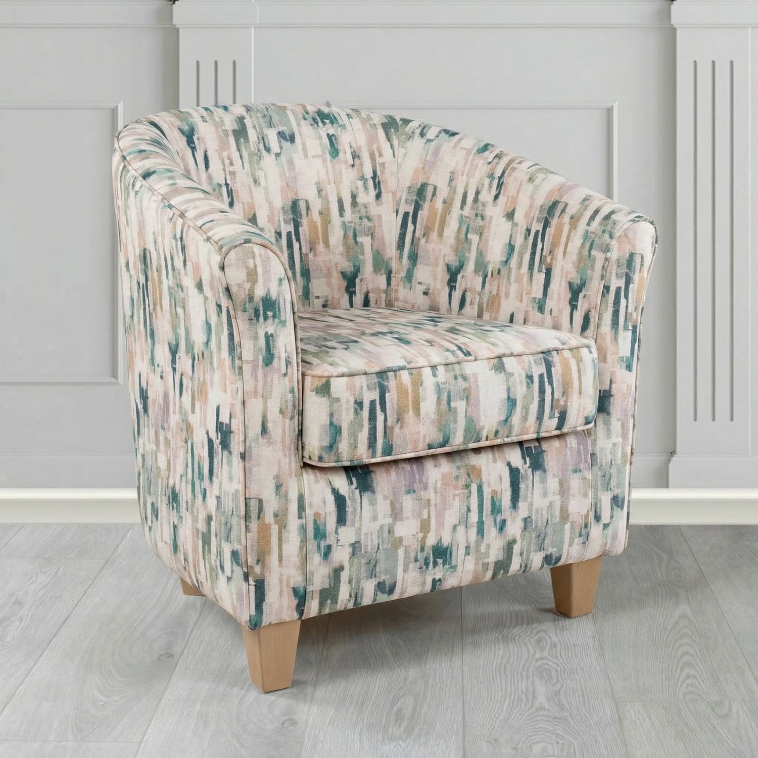 Devon Tub Chair in Fryett's Aura Abstract Pattern Fabric