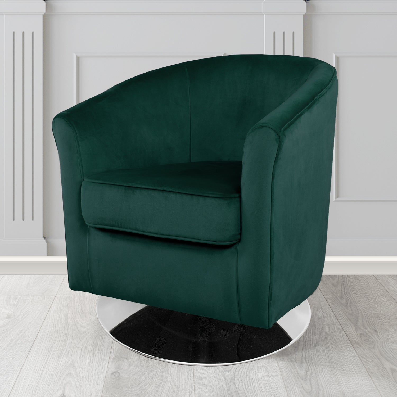 Devon Swivel Tub Chair in Passione Velvet Fabric