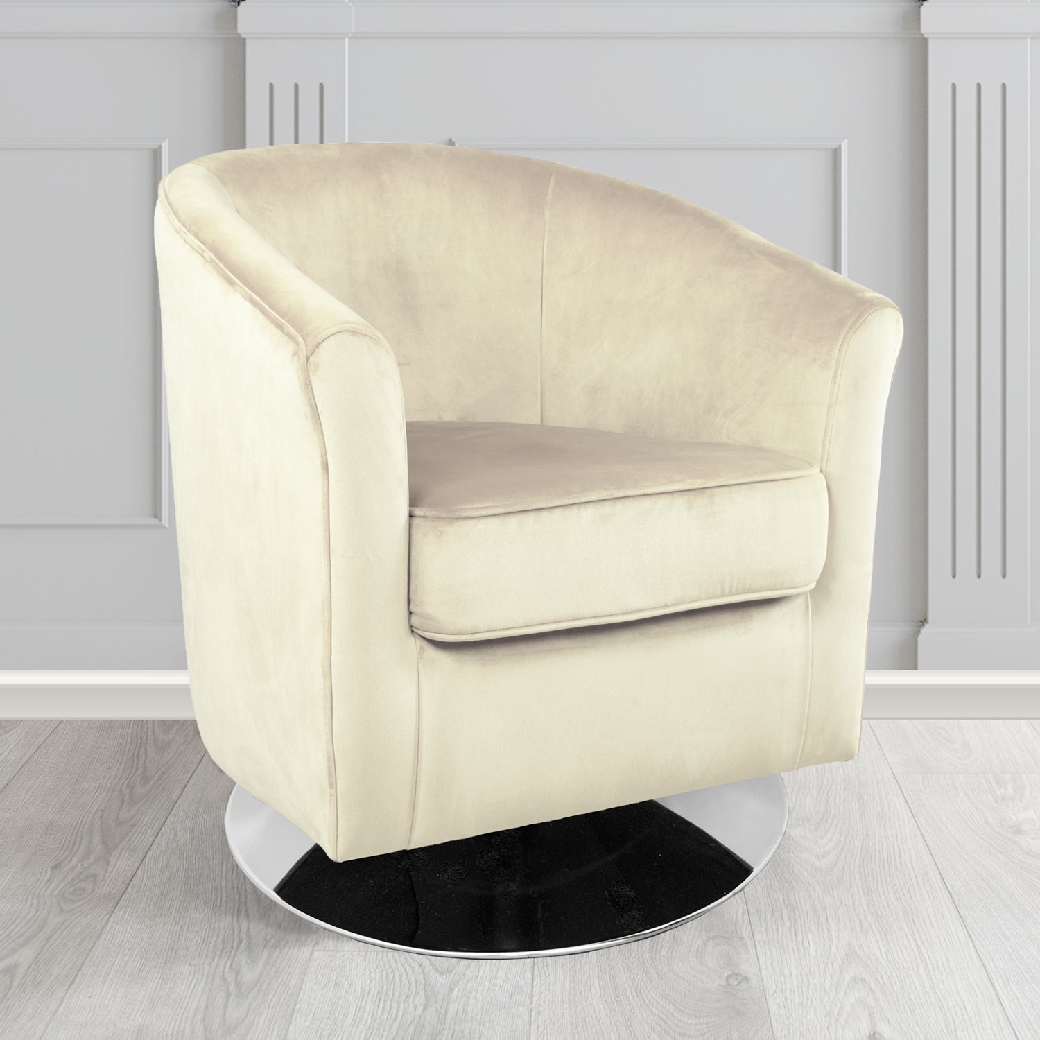Devon Swivel Tub Chair in Passione Velvet Fabric