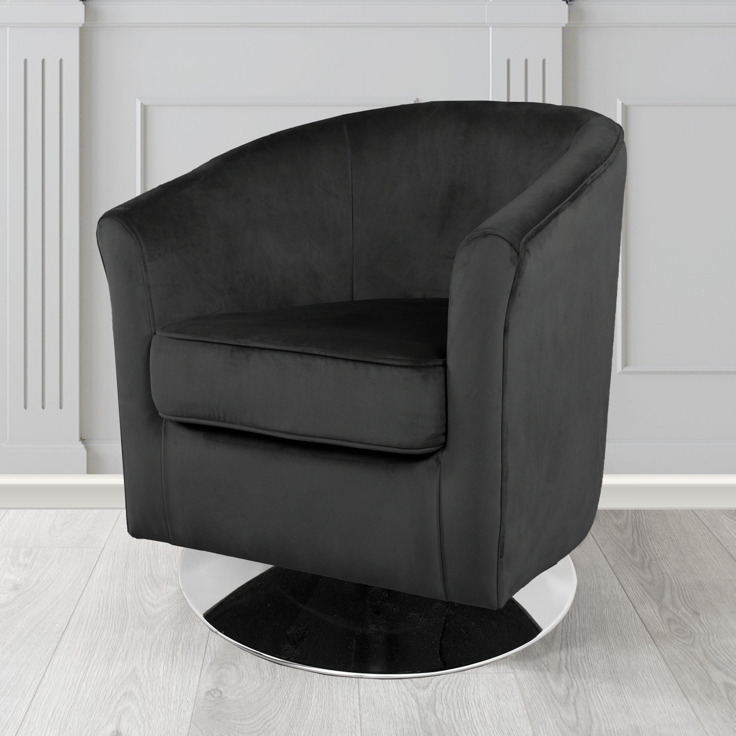 Devon Swivel Tub Chair in Passione Velvet Fabric