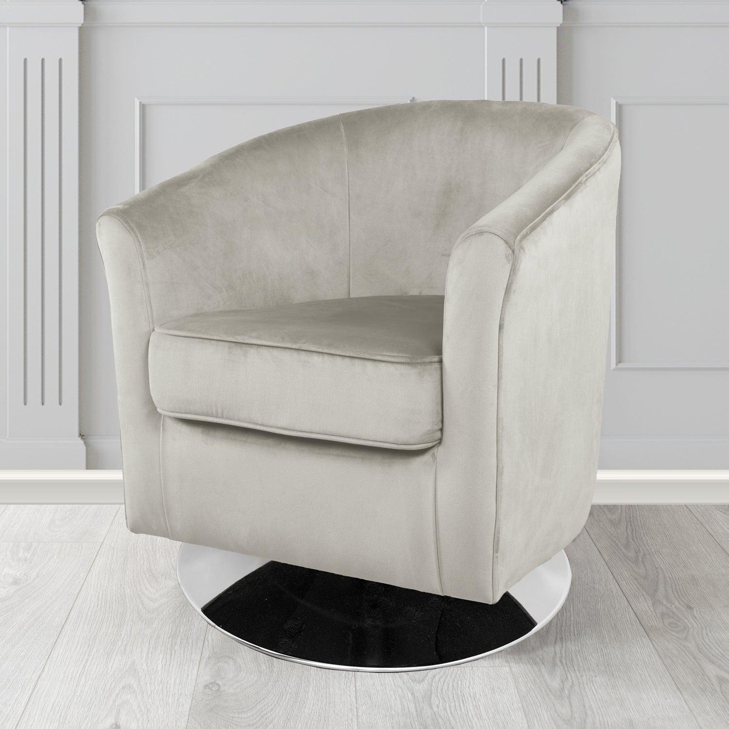 Devon Swivel Tub Chair in Passione Velvet Fabric