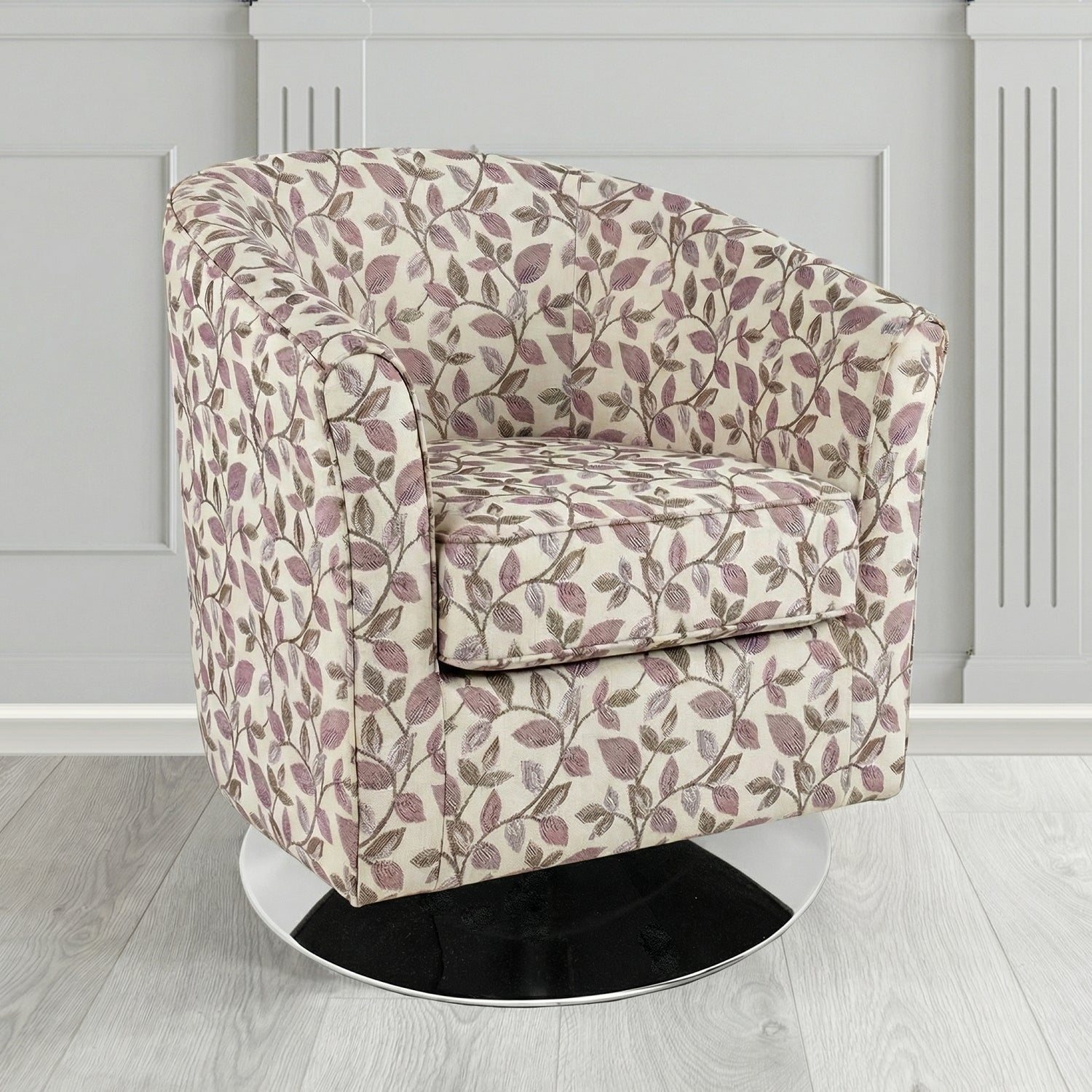 Devon Swivel Tub Chair in Porter and Stone Vercelli Floral Fabric