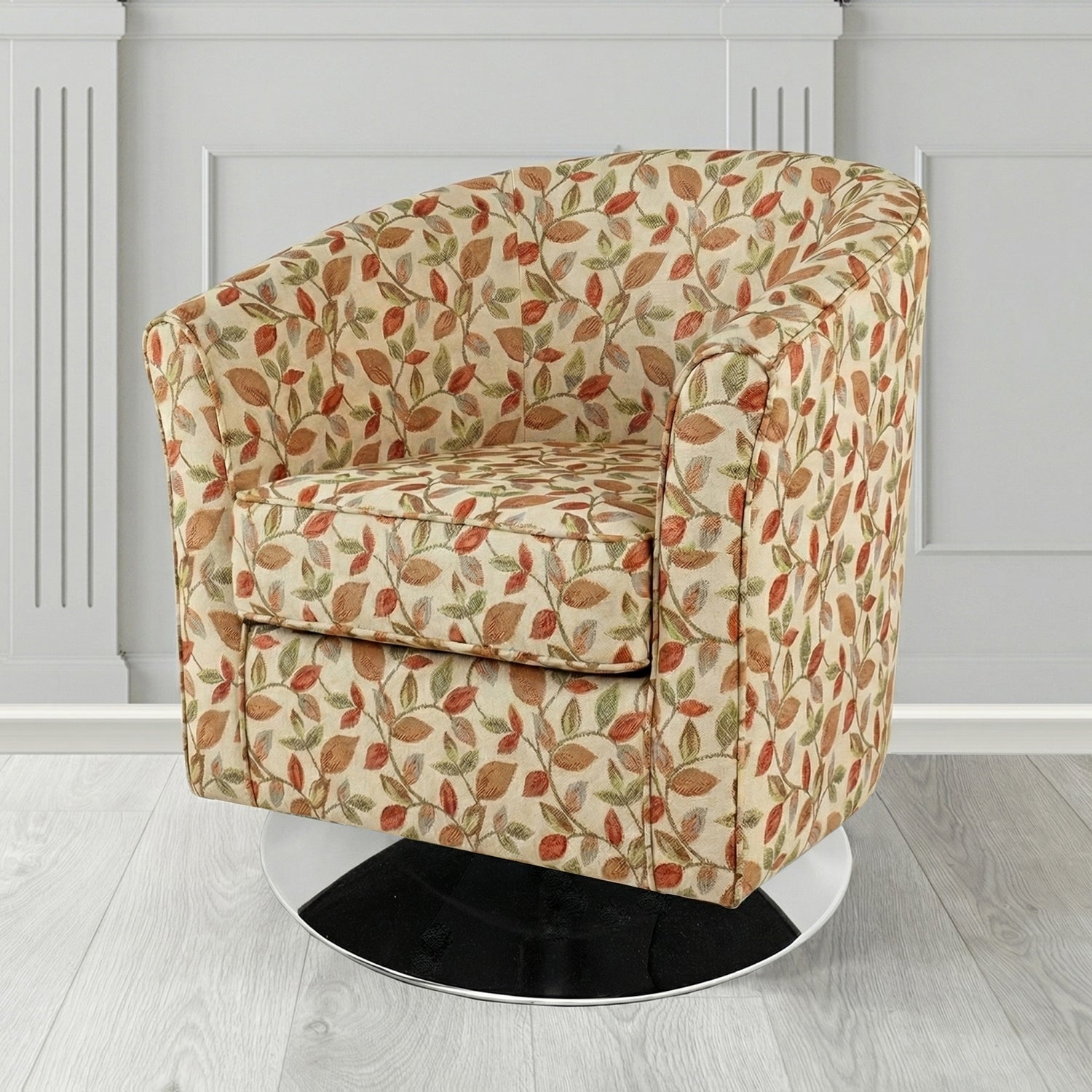 Devon Swivel Tub Chair in Porter and Stone Vercelli Floral Fabric