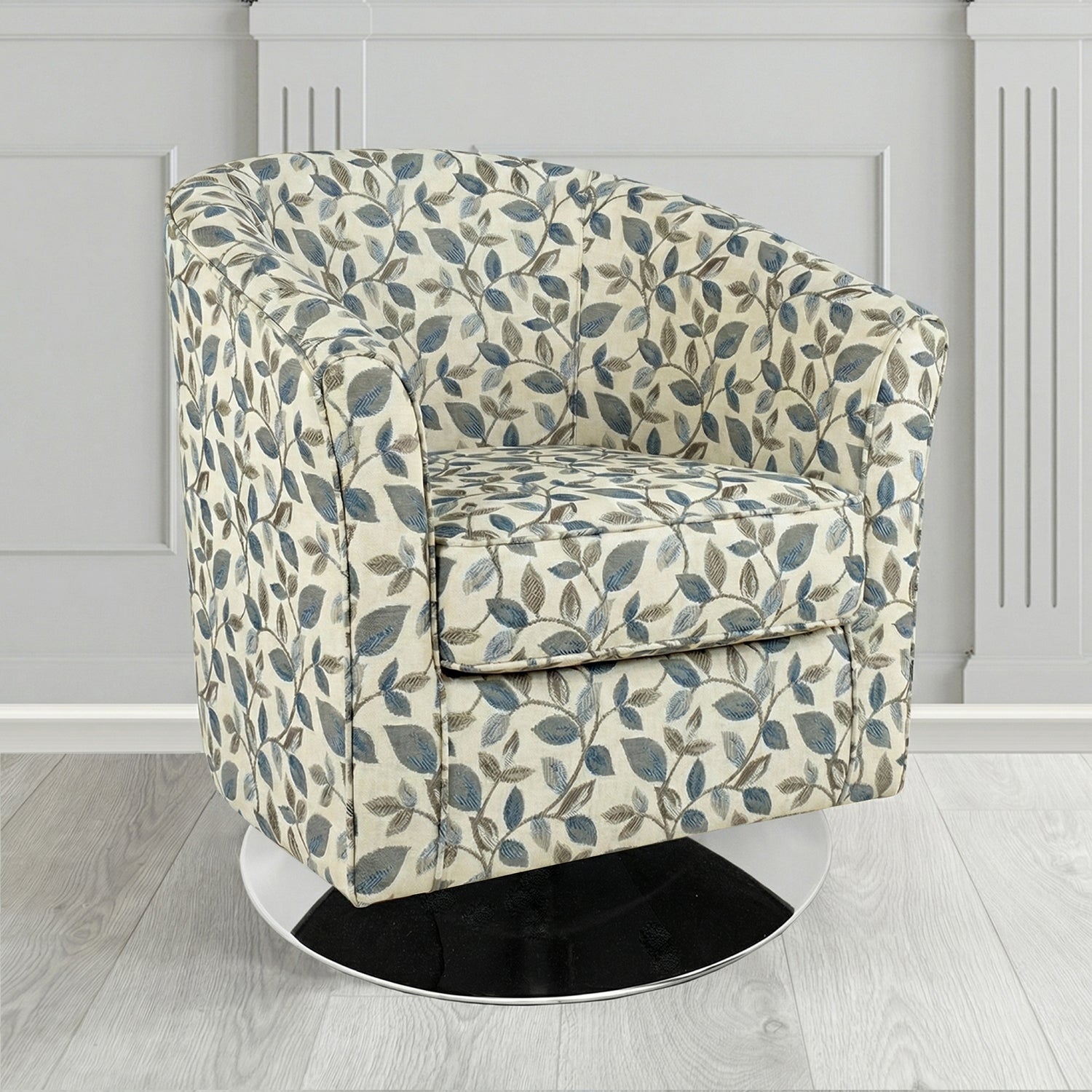 Devon Swivel Tub Chair in Porter and Stone Vercelli Floral Fabric