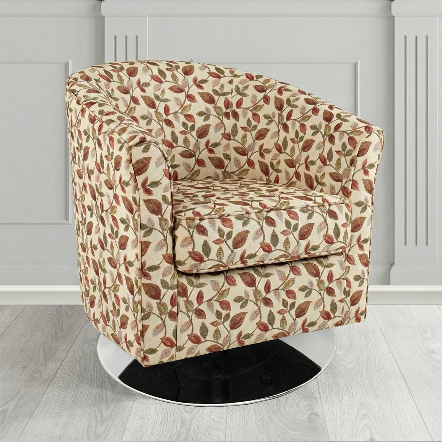 Devon Swivel Tub Chair in Porter and Stone Vercelli Floral Fabric