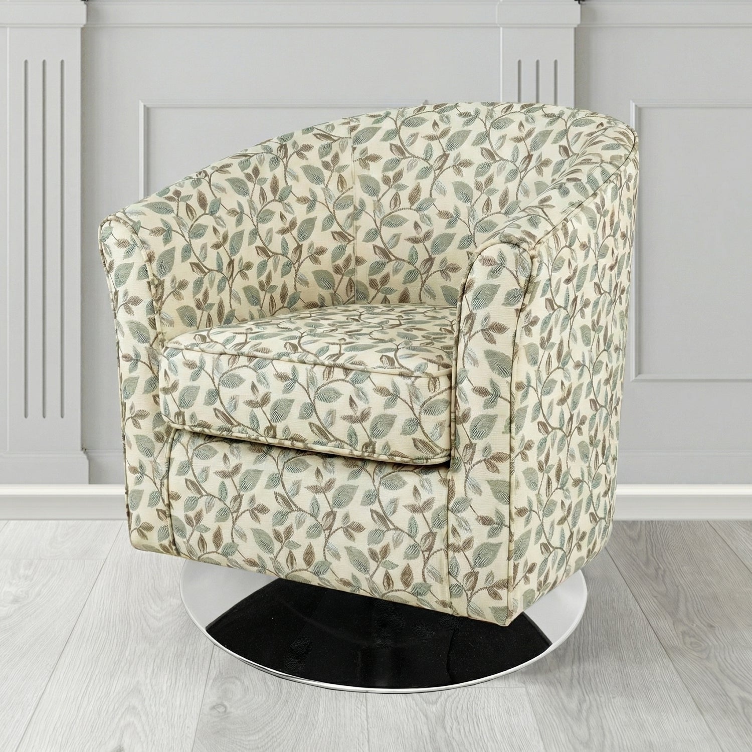 Devon Swivel Tub Chair in Porter and Stone Vercelli Floral Fabric