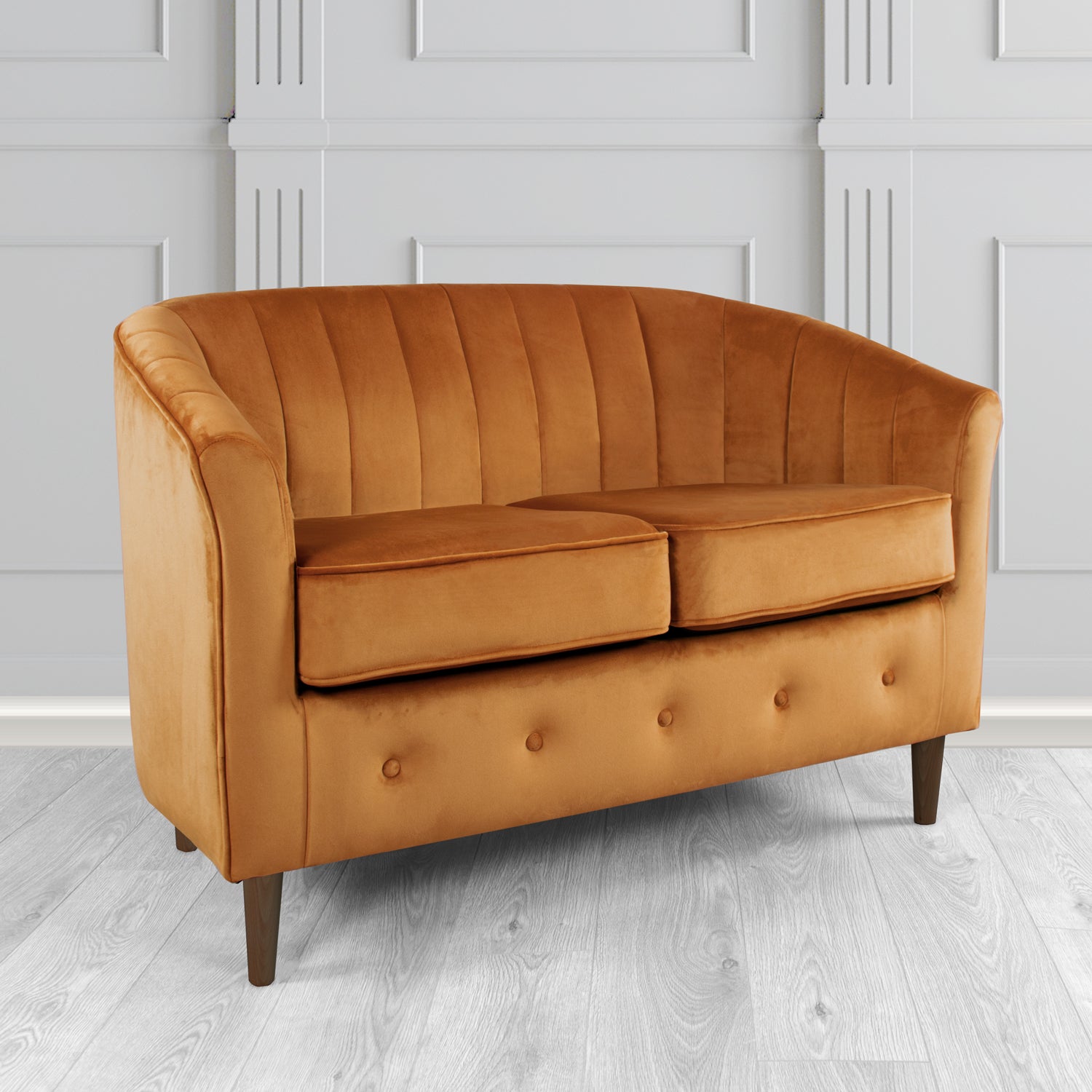 Doha 2 Seater Tub Sofa in Sapore Crib 5 Velvet Fabric