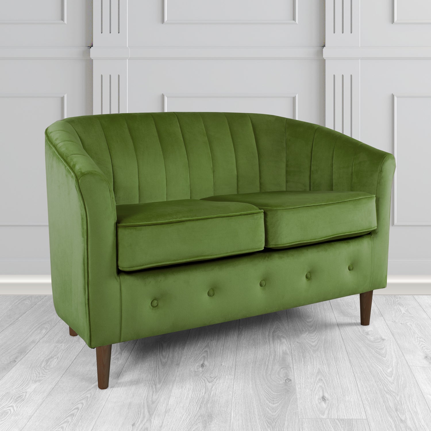 Doha 2 Seater Tub Sofa in Sapore Crib 5 Velvet Fabric