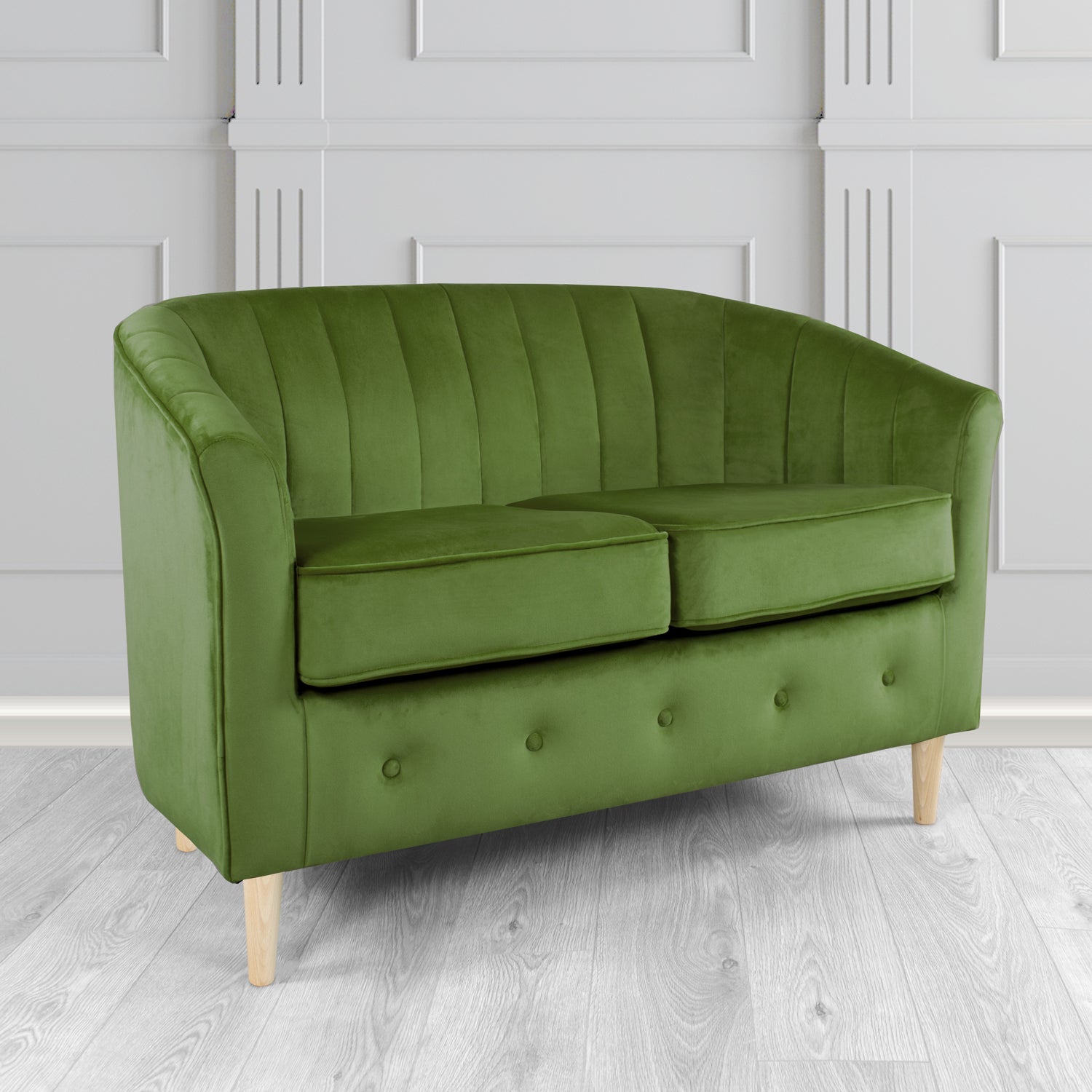 Doha 2 Seater Tub Sofa in Sapore Crib 5 Velvet Fabric