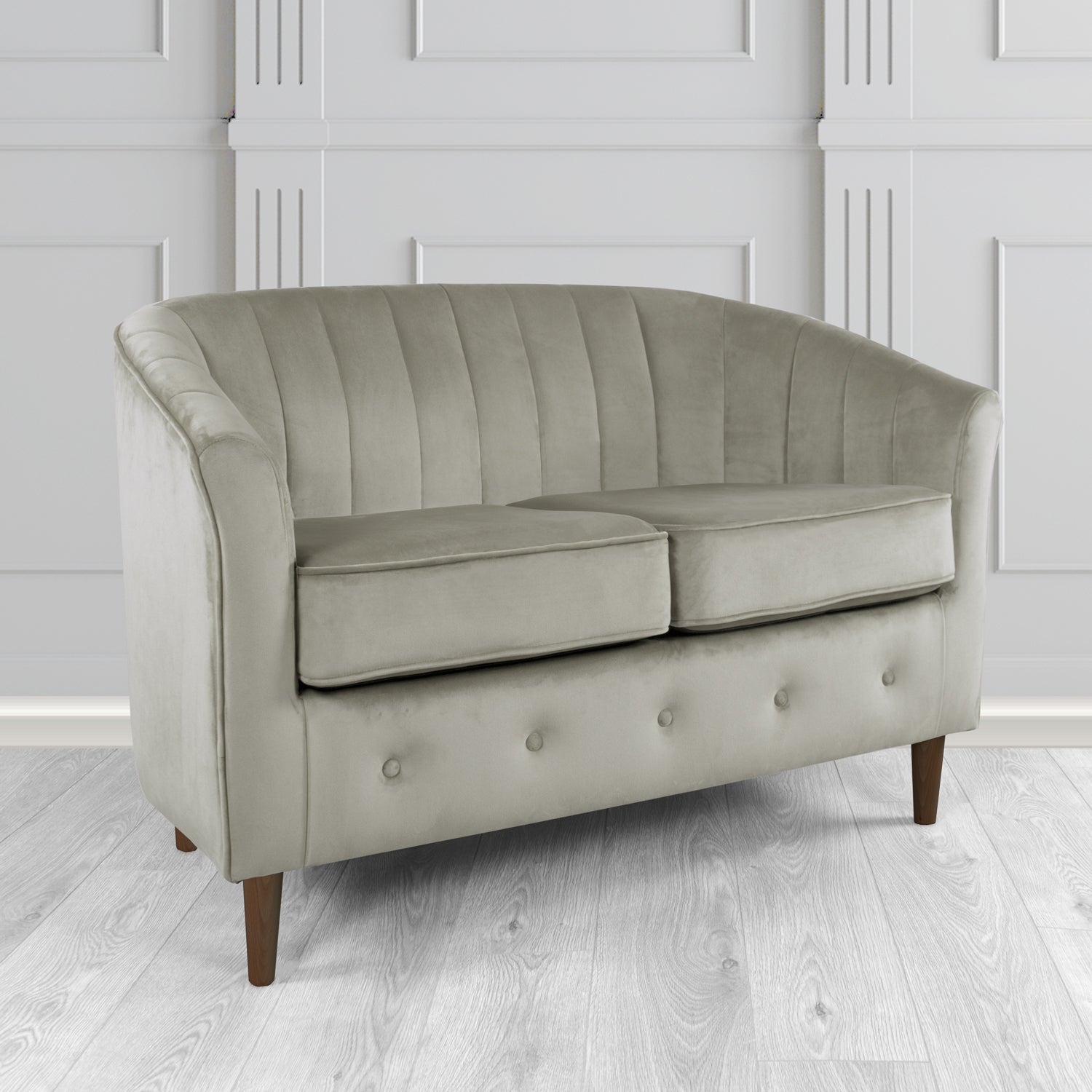 Doha 2 Seater Tub Sofa in Sapore Crib 5 Velvet Fabric