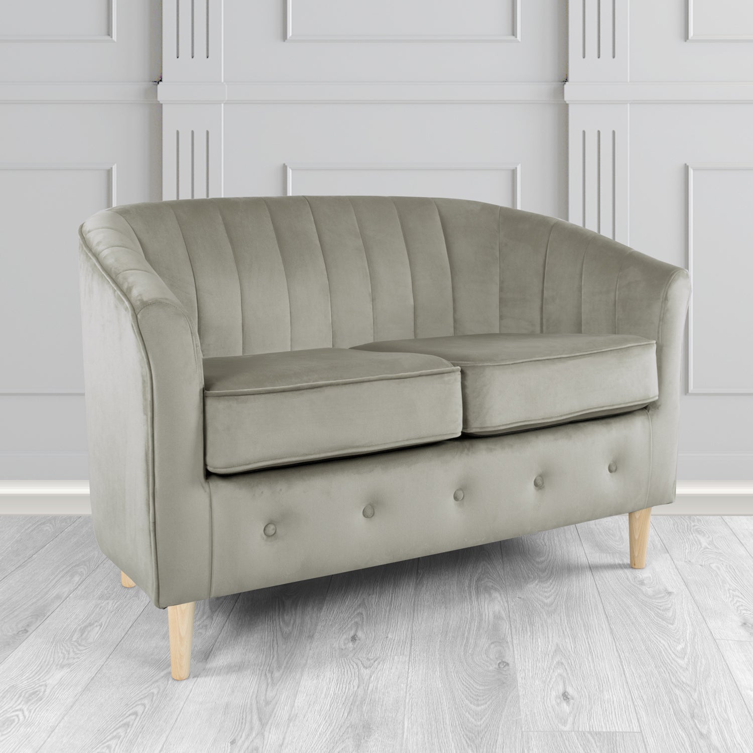 Doha 2 Seater Tub Sofa in Sapore Crib 5 Velvet Fabric