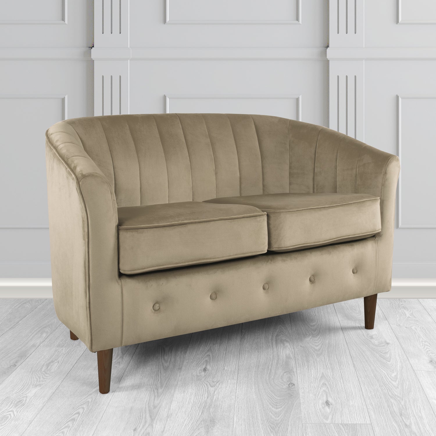 Doha 2 Seater Tub Sofa in Sapore Crib 5 Velvet Fabric