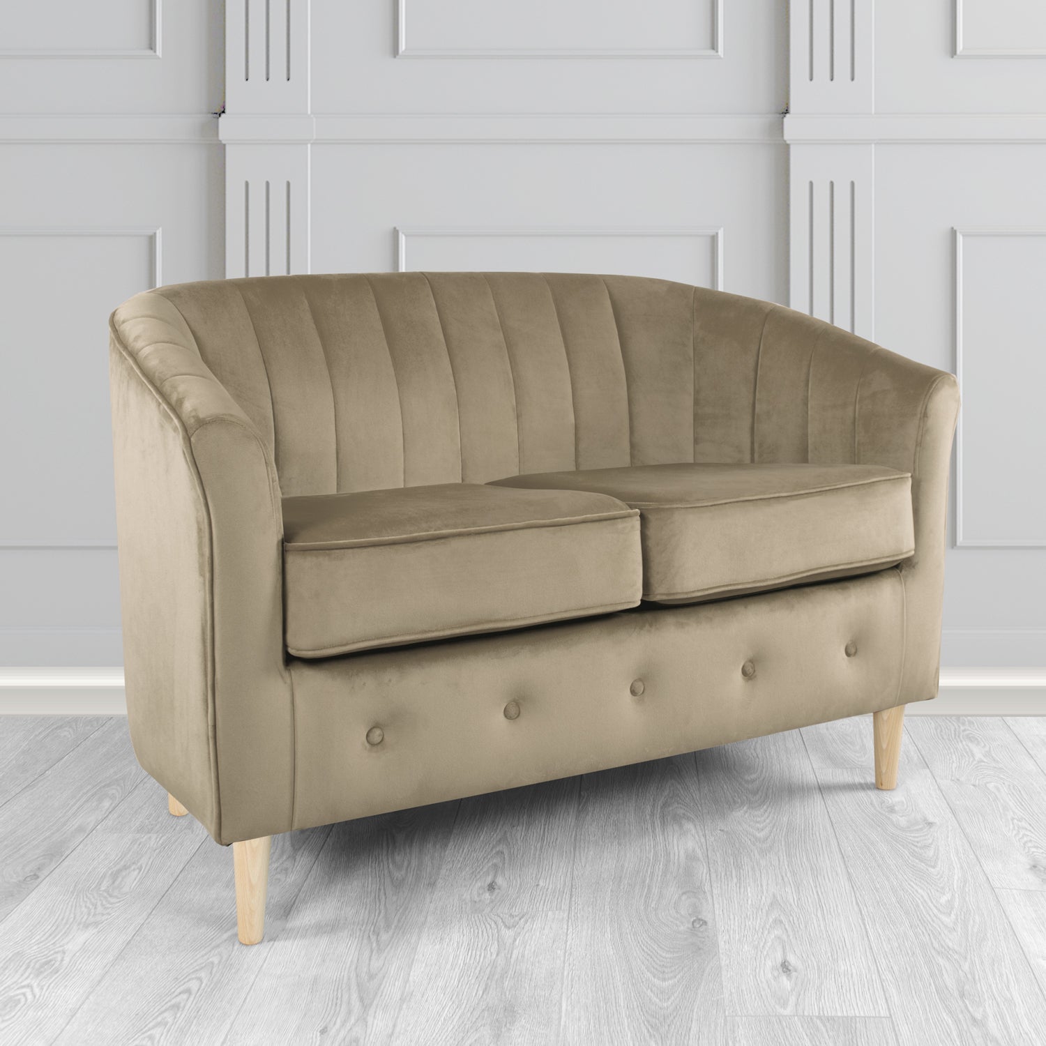 Doha 2 Seater Tub Sofa in Sapore Crib 5 Velvet Fabric