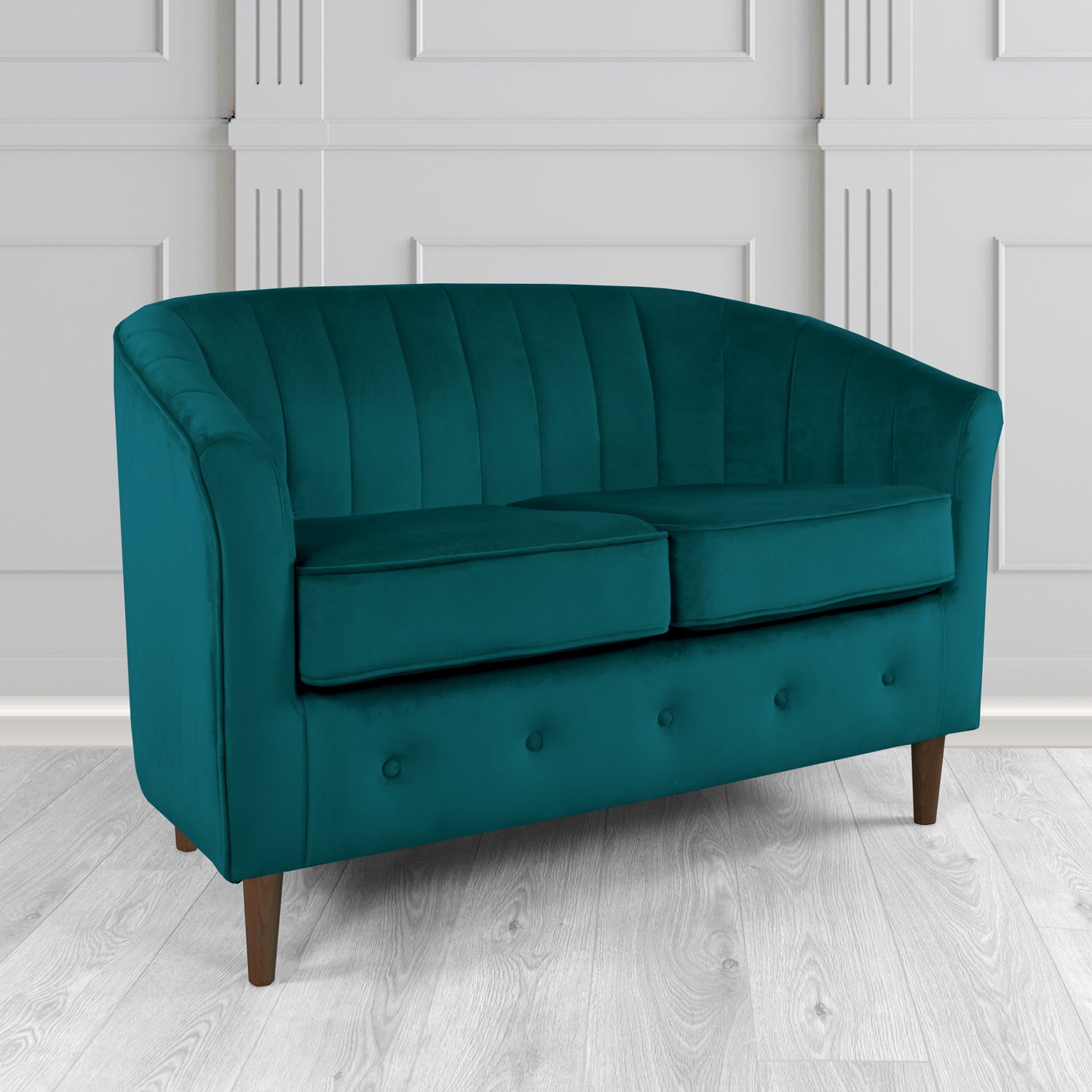 Doha 2 Seater Tub Sofa in Sapore Crib 5 Velvet Fabric