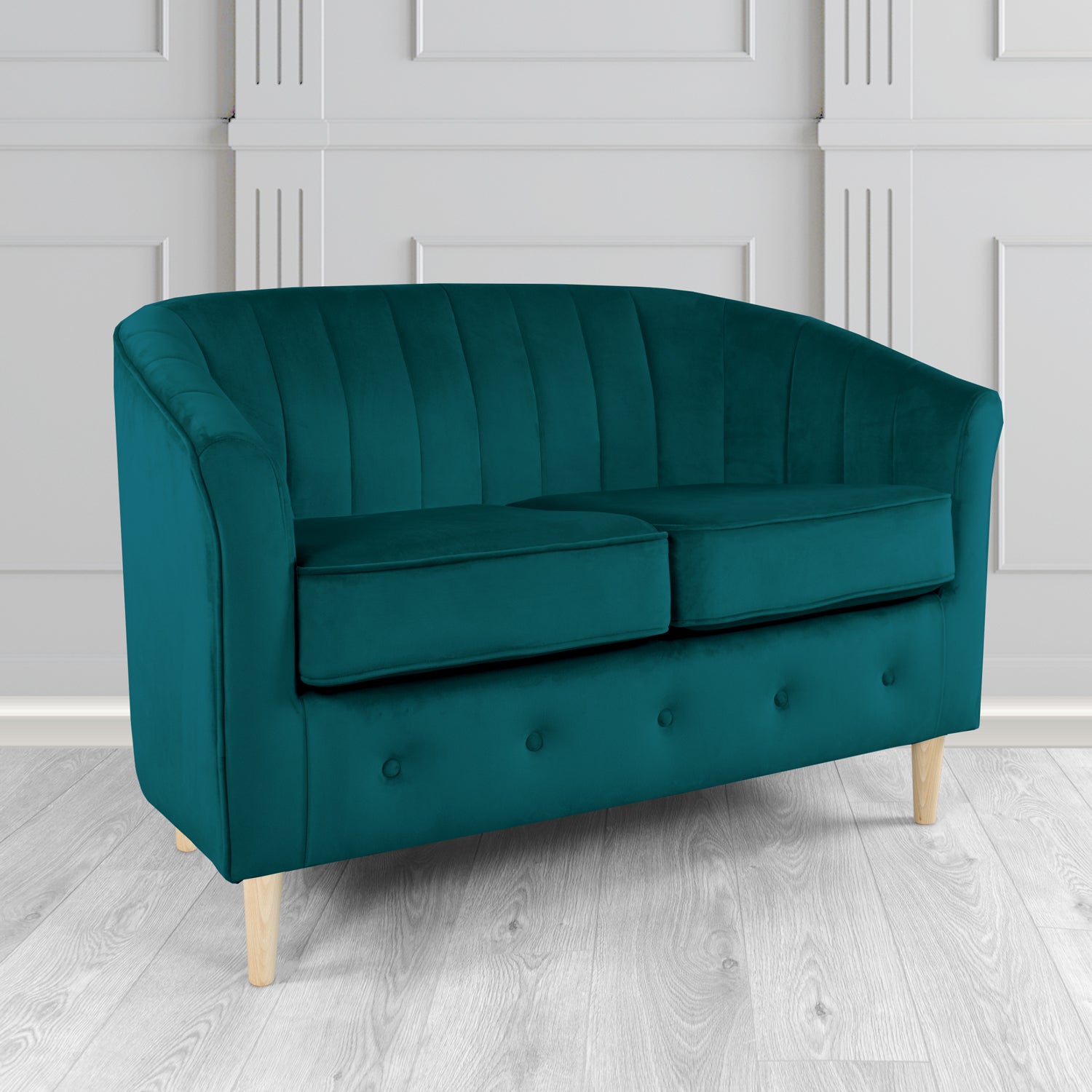 Doha 2 Seater Tub Sofa in Sapore Crib 5 Velvet Fabric