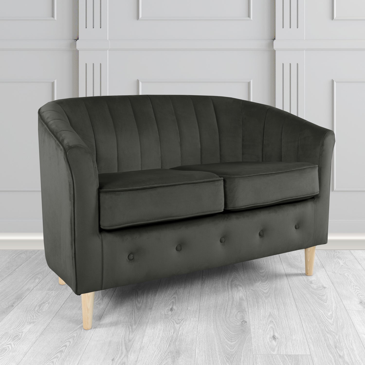 Doha 2 Seater Tub Sofa in Sapore Crib 5 Velvet Fabric