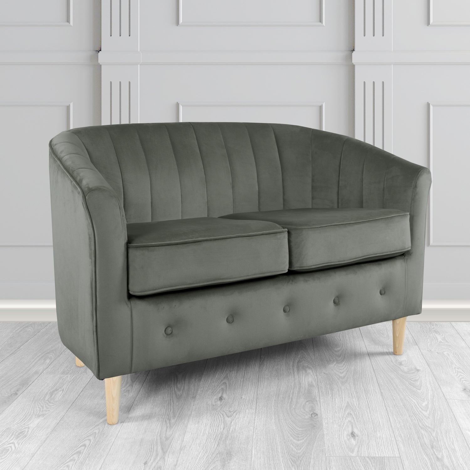 Doha 2 Seater Tub Sofa in Sapore Crib 5 Velvet Fabric