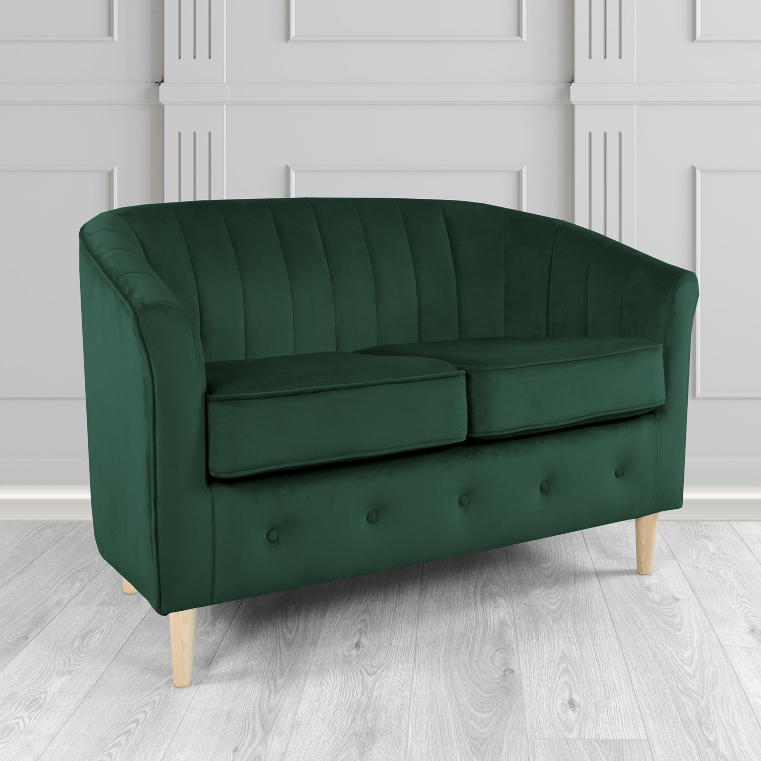 Doha 2 Seater Tub Sofa in Sapore Crib 5 Velvet Fabric