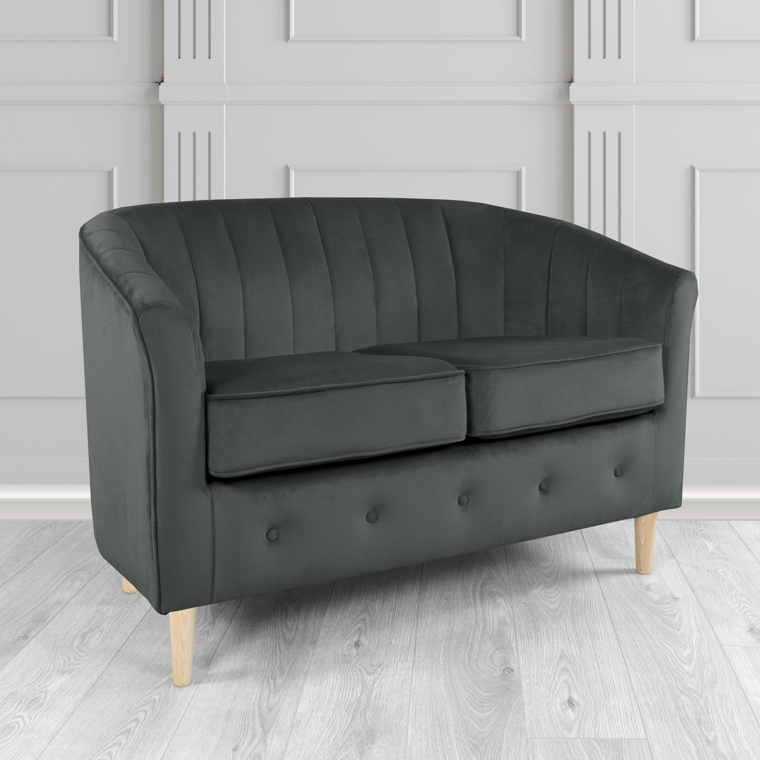 Doha 2 Seater Tub Sofa in Sapore Crib 5 Velvet Fabric