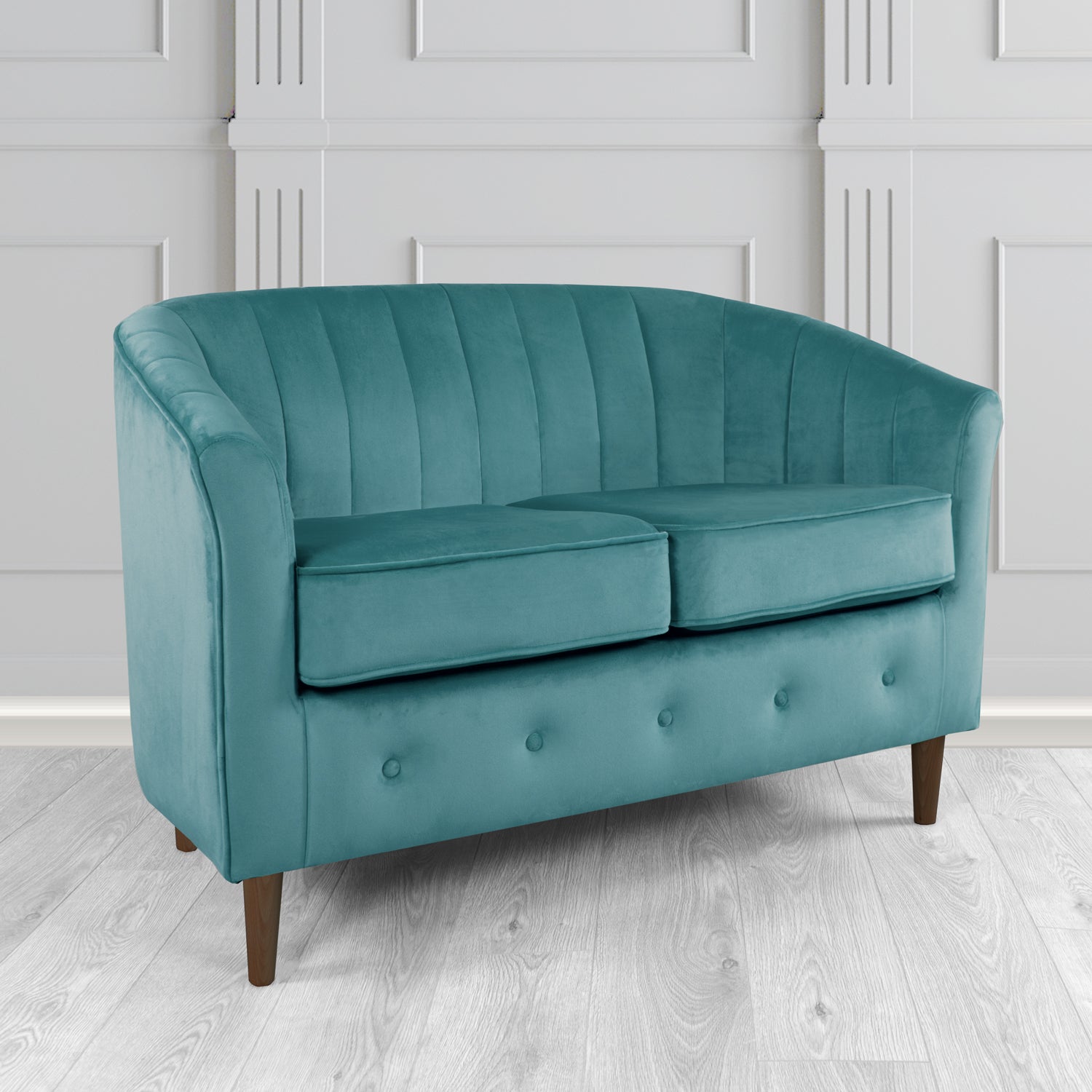 Doha 2 Seater Tub Sofa in Sapore Crib 5 Velvet Fabric