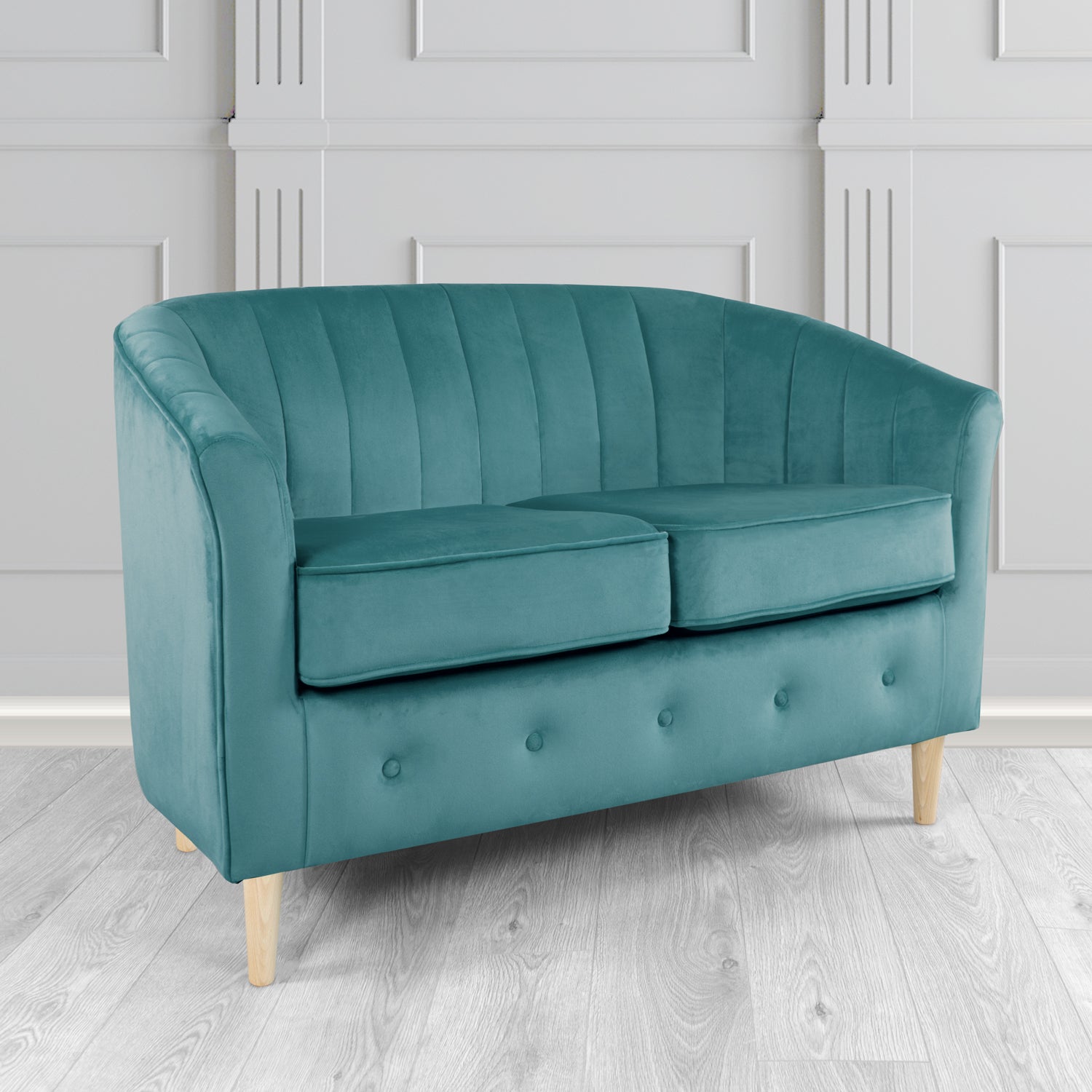Doha 2 Seater Tub Sofa in Sapore Crib 5 Velvet Fabric