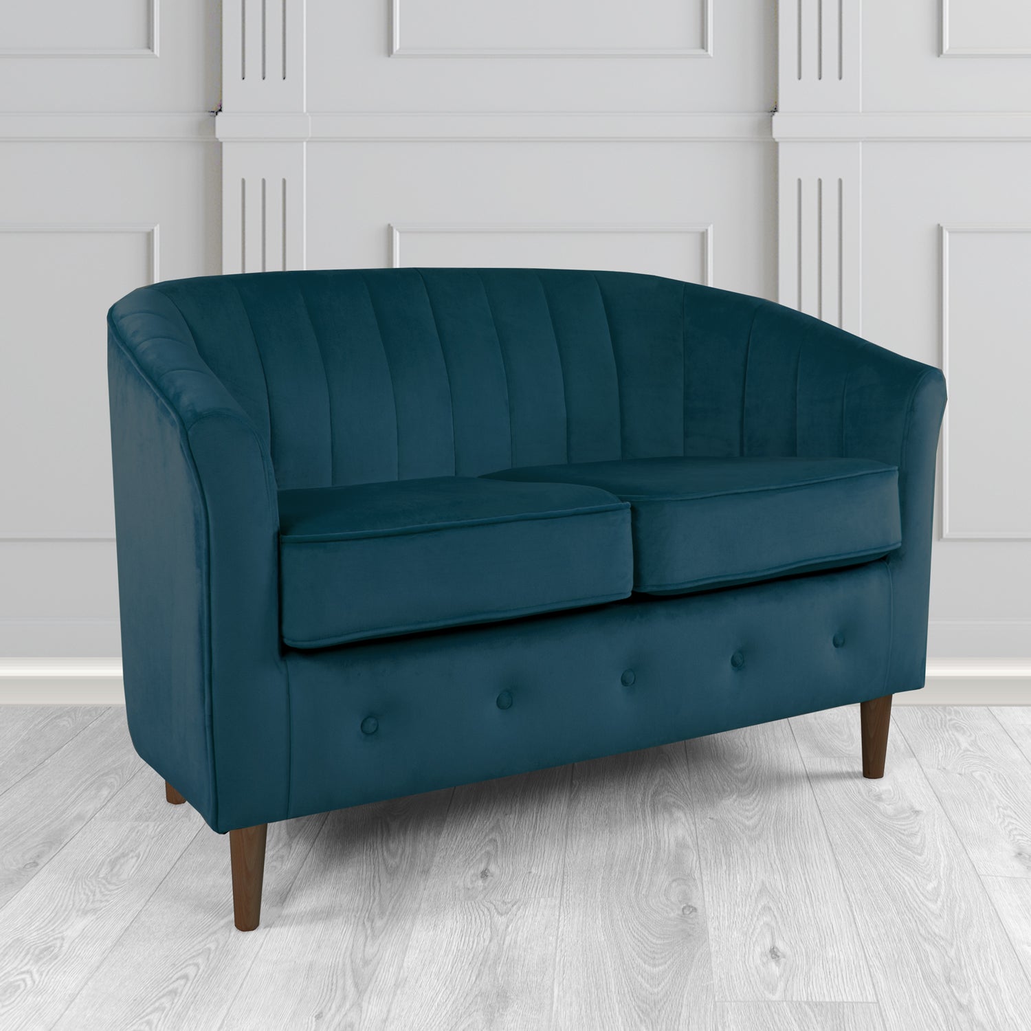 Doha 2 Seater Tub Sofa in Sapore Crib 5 Velvet Fabric