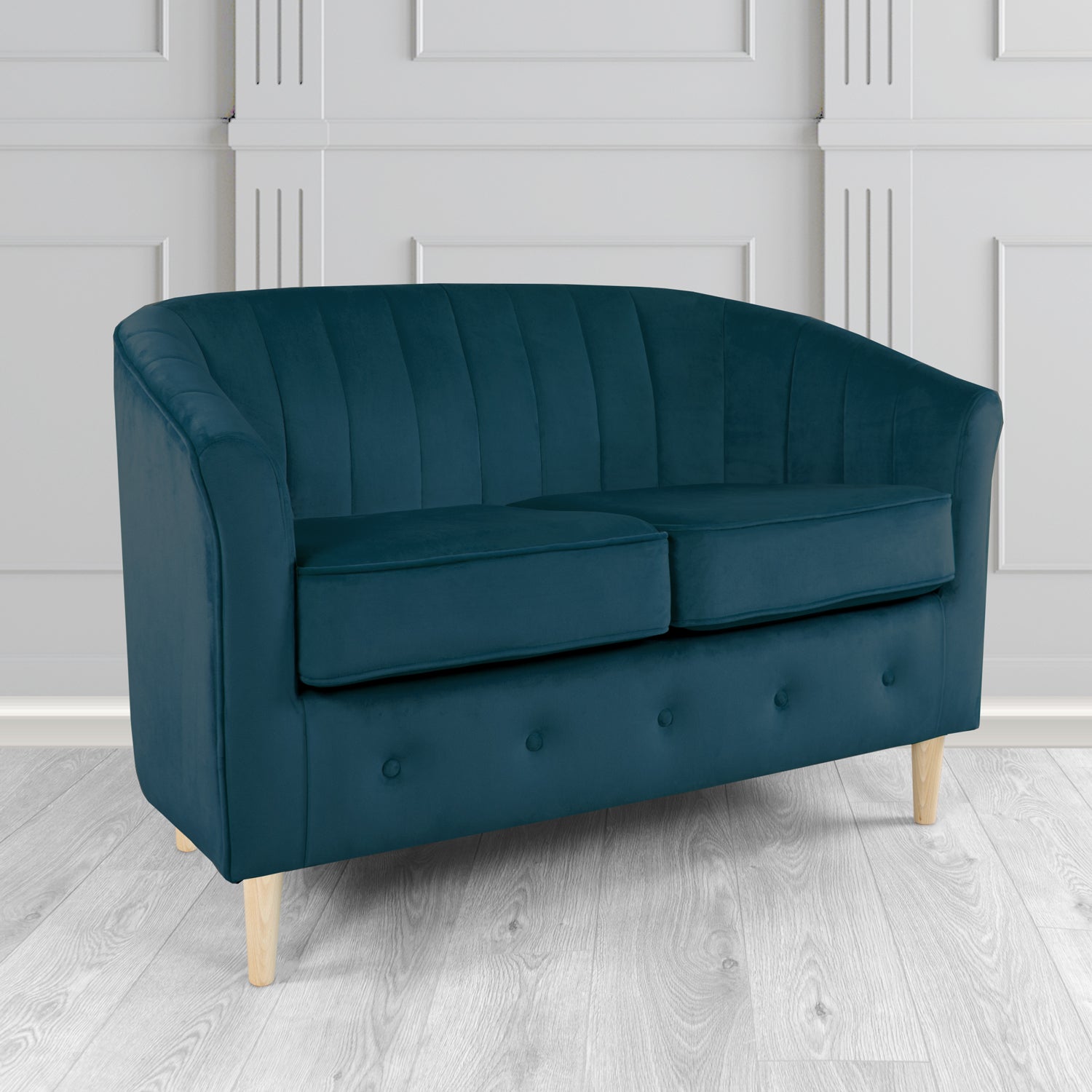 Doha 2 Seater Tub Sofa in Sapore Crib 5 Velvet Fabric