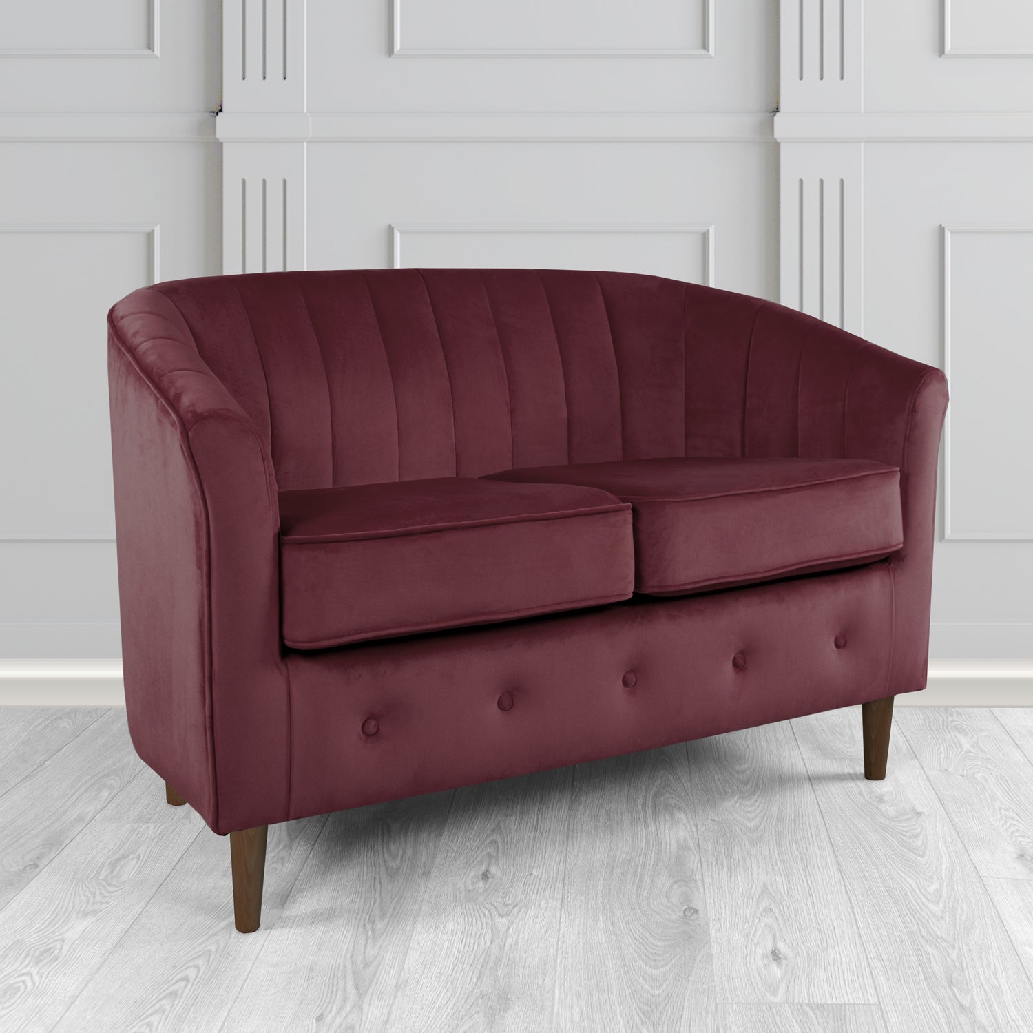 Doha 2 Seater Tub Sofa in Sapore Crib 5 Velvet Fabric