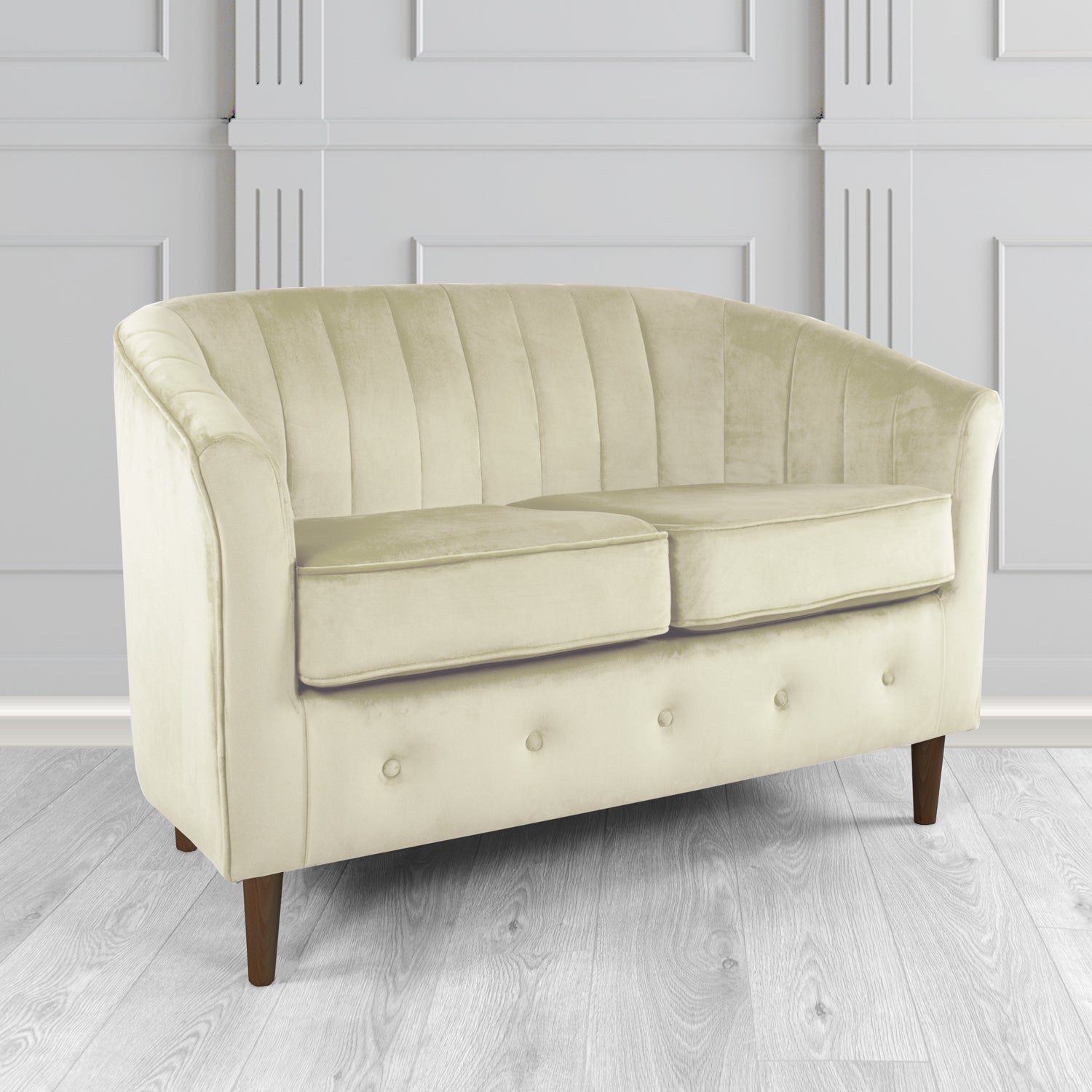 Doha 2 Seater Tub Sofa in Sapore Crib 5 Velvet Fabric
