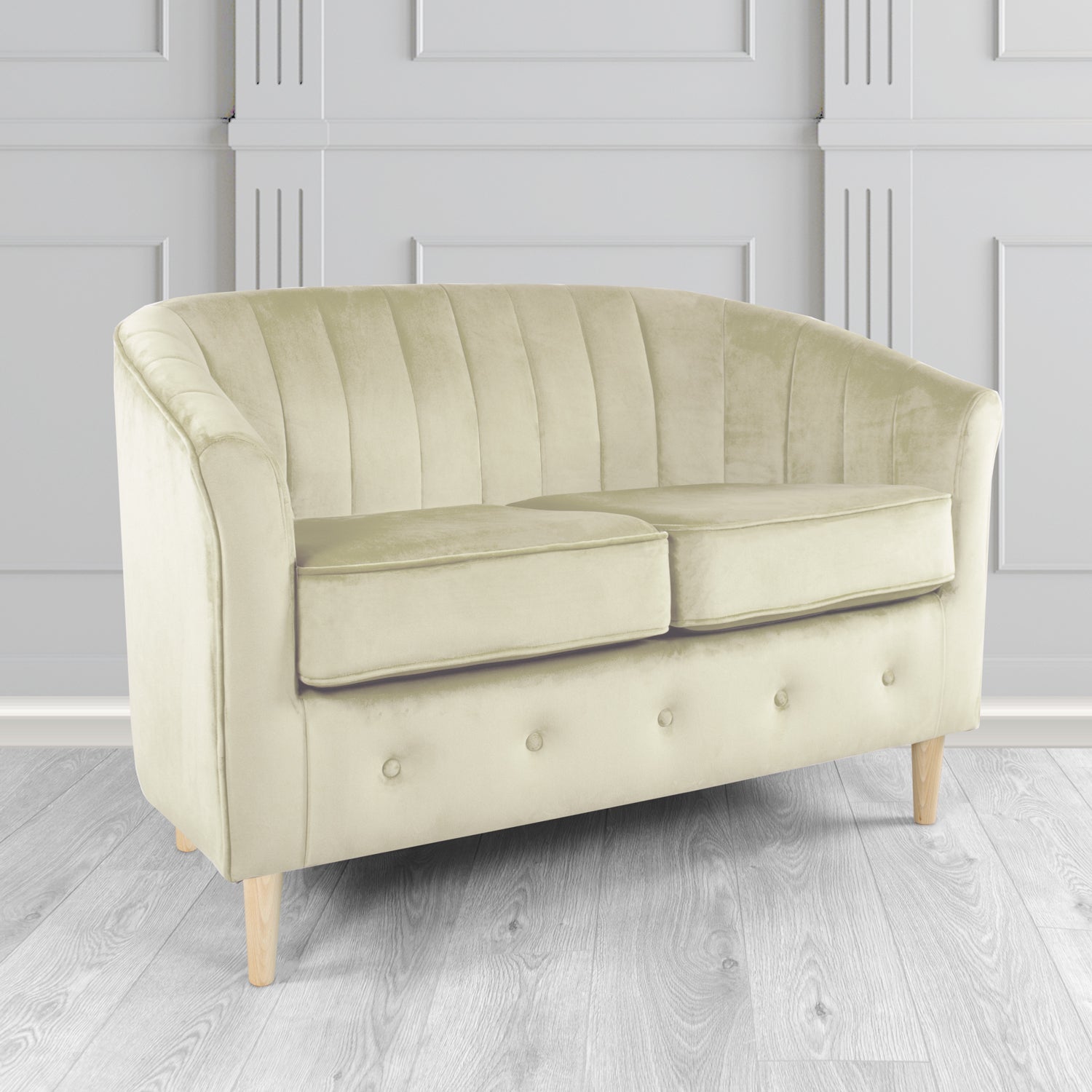Doha 2 Seater Tub Sofa in Sapore Crib 5 Velvet Fabric