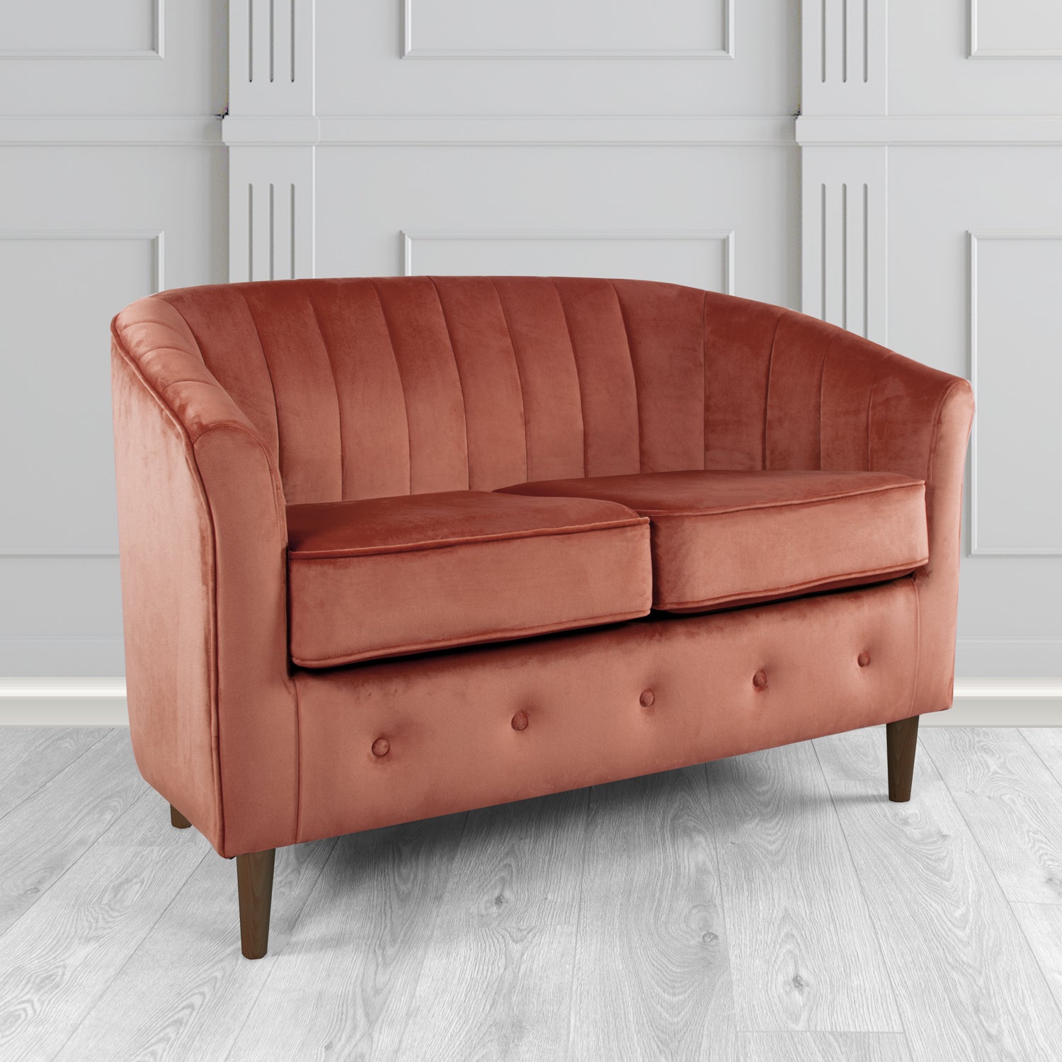 Doha 2 Seater Tub Sofa in Sapore Crib 5 Velvet Fabric