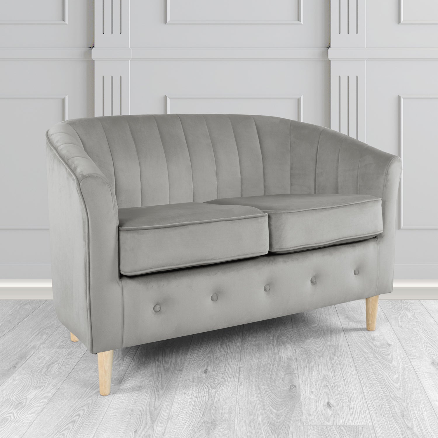 Doha 2 Seater Tub Sofa in Sapore Crib 5 Velvet Fabric