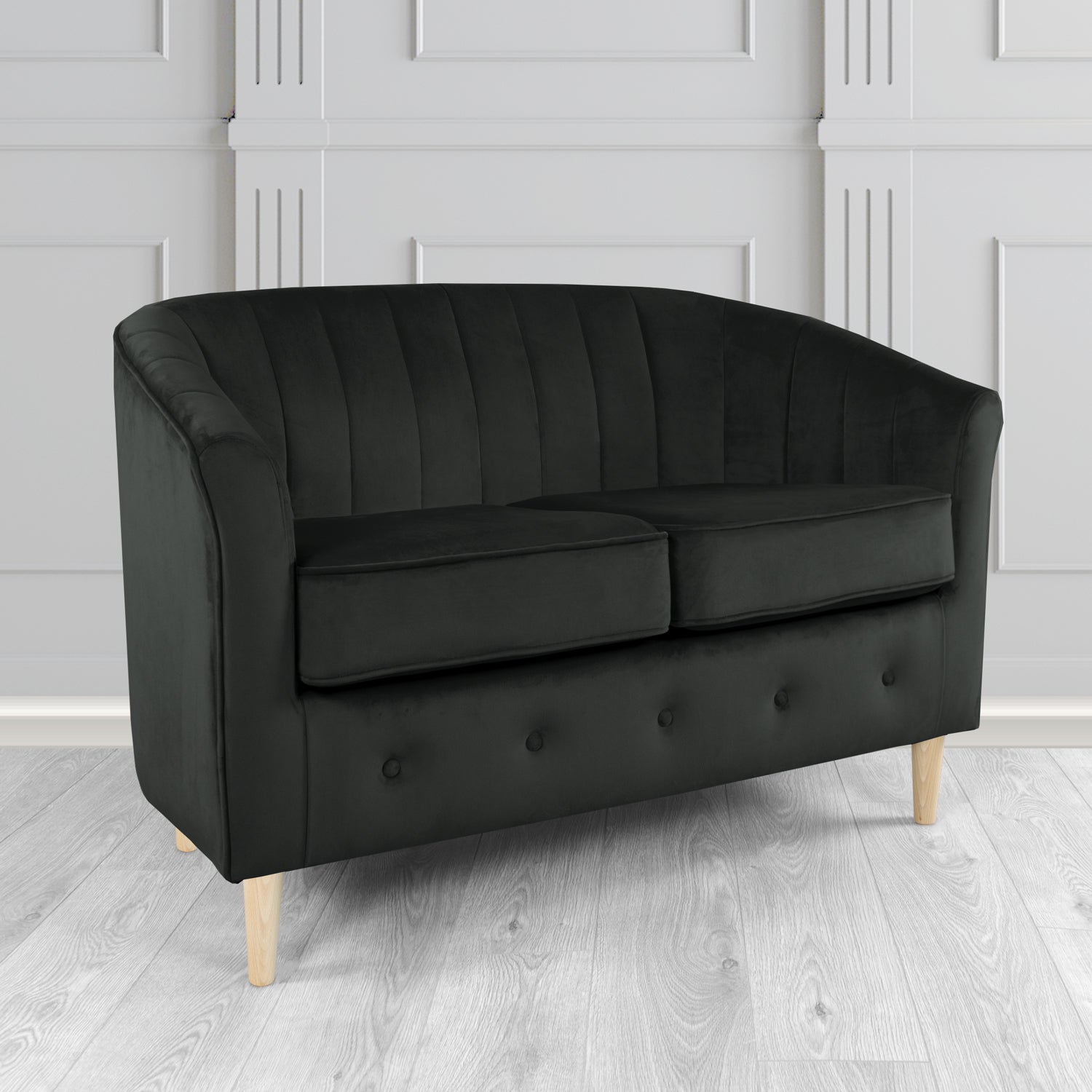 Doha 2 Seater Tub Sofa in Sapore Crib 5 Velvet Fabric