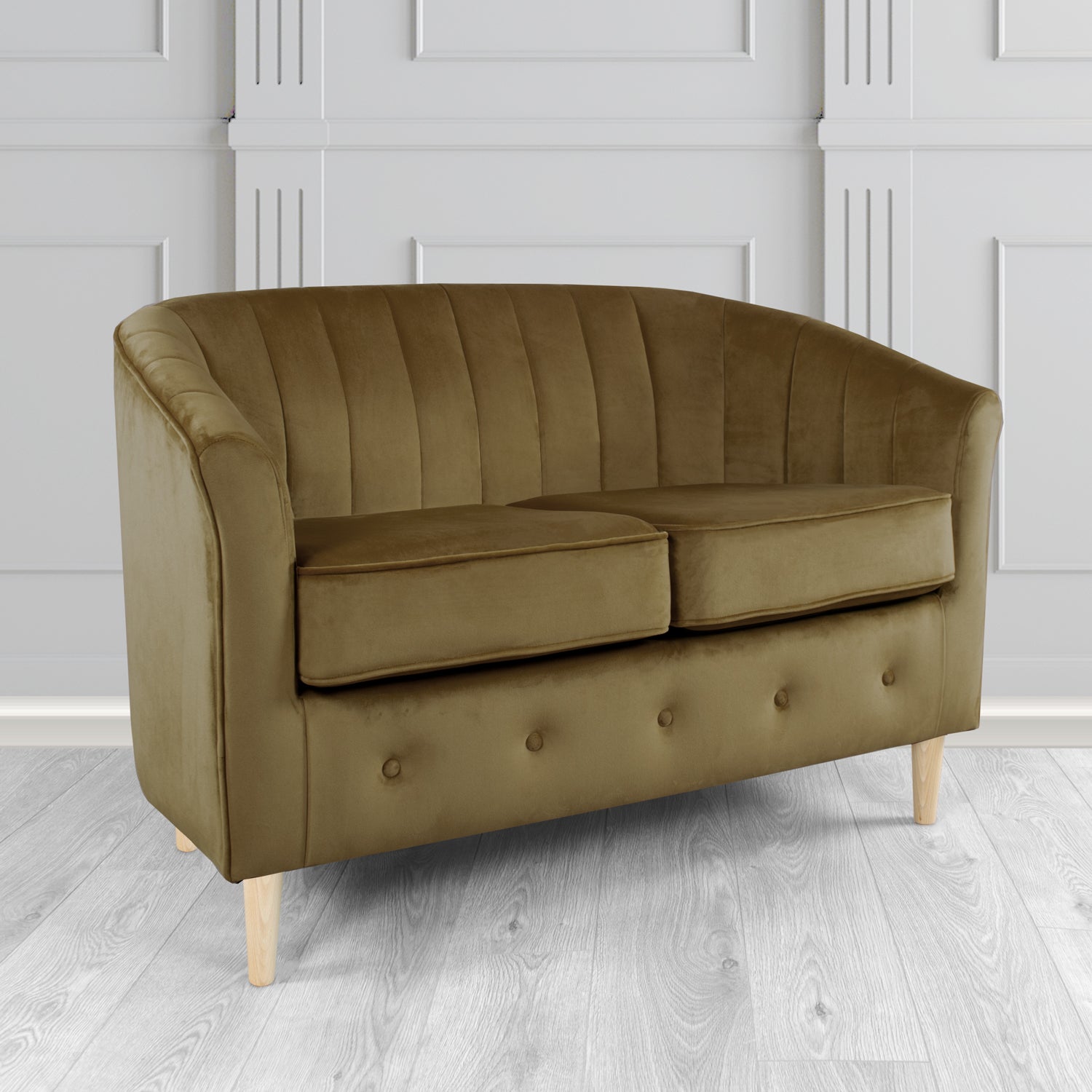 Doha 2 Seater Tub Sofa in Sapore Crib 5 Velvet Fabric