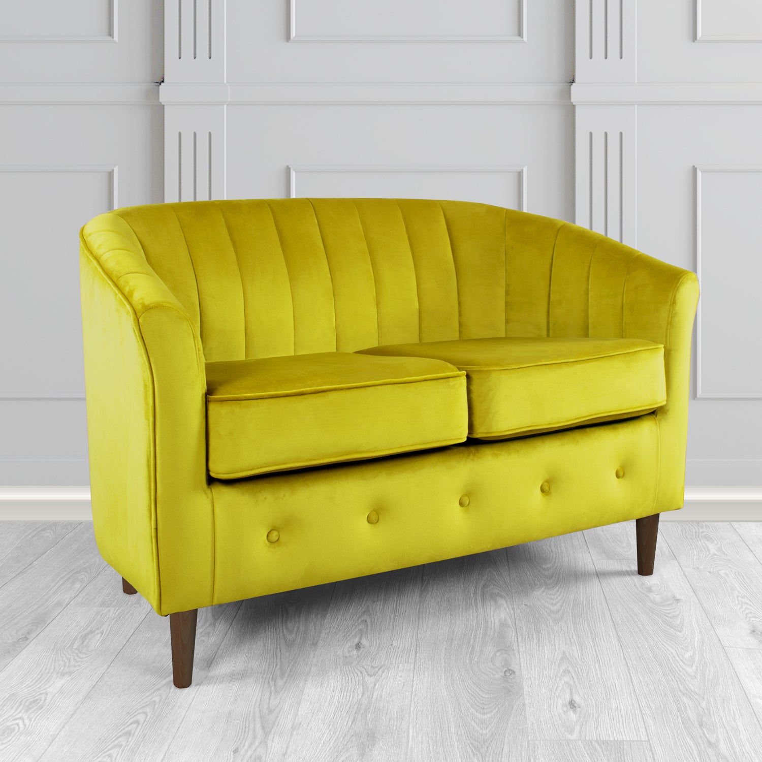 Doha 2 Seater Tub Sofa in Sapore Crib 5 Velvet Fabric
