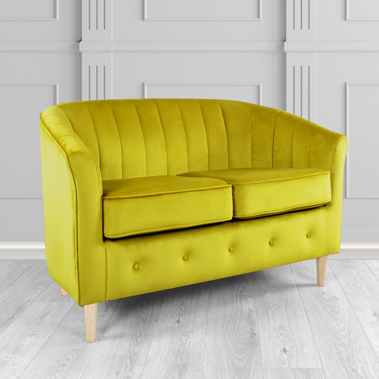Doha 2 Seater Tub Sofa in Sapore Crib 5 Velvet Fabric