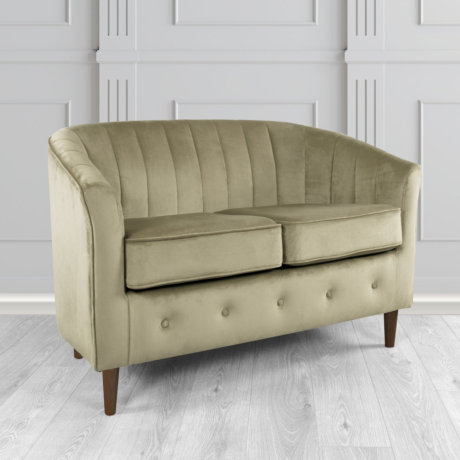 Doha 2 Seater Tub Sofa in Sapore Crib 5 Velvet Fabric