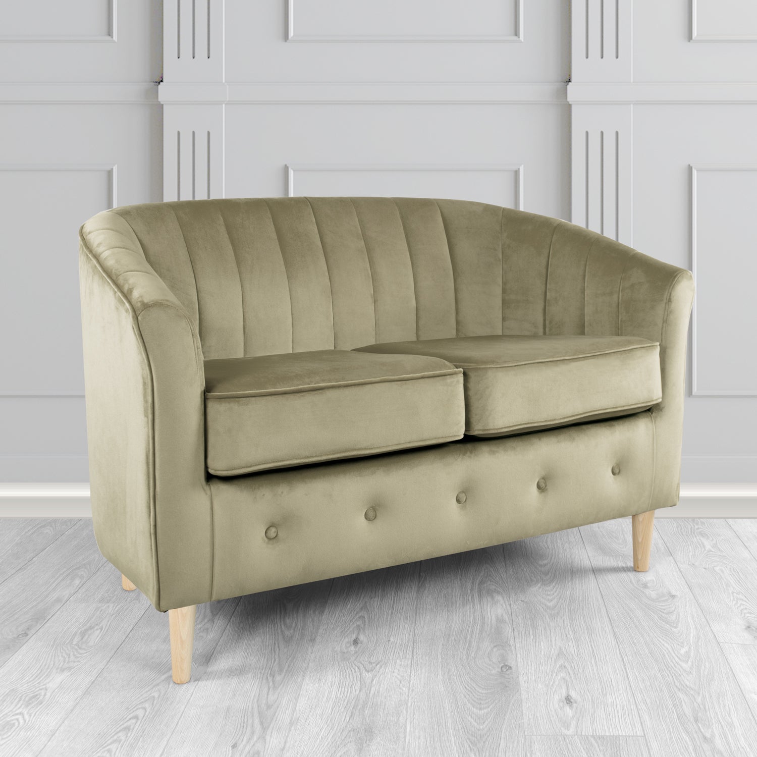 Doha 2 Seater Tub Sofa in Sapore Crib 5 Velvet Fabric