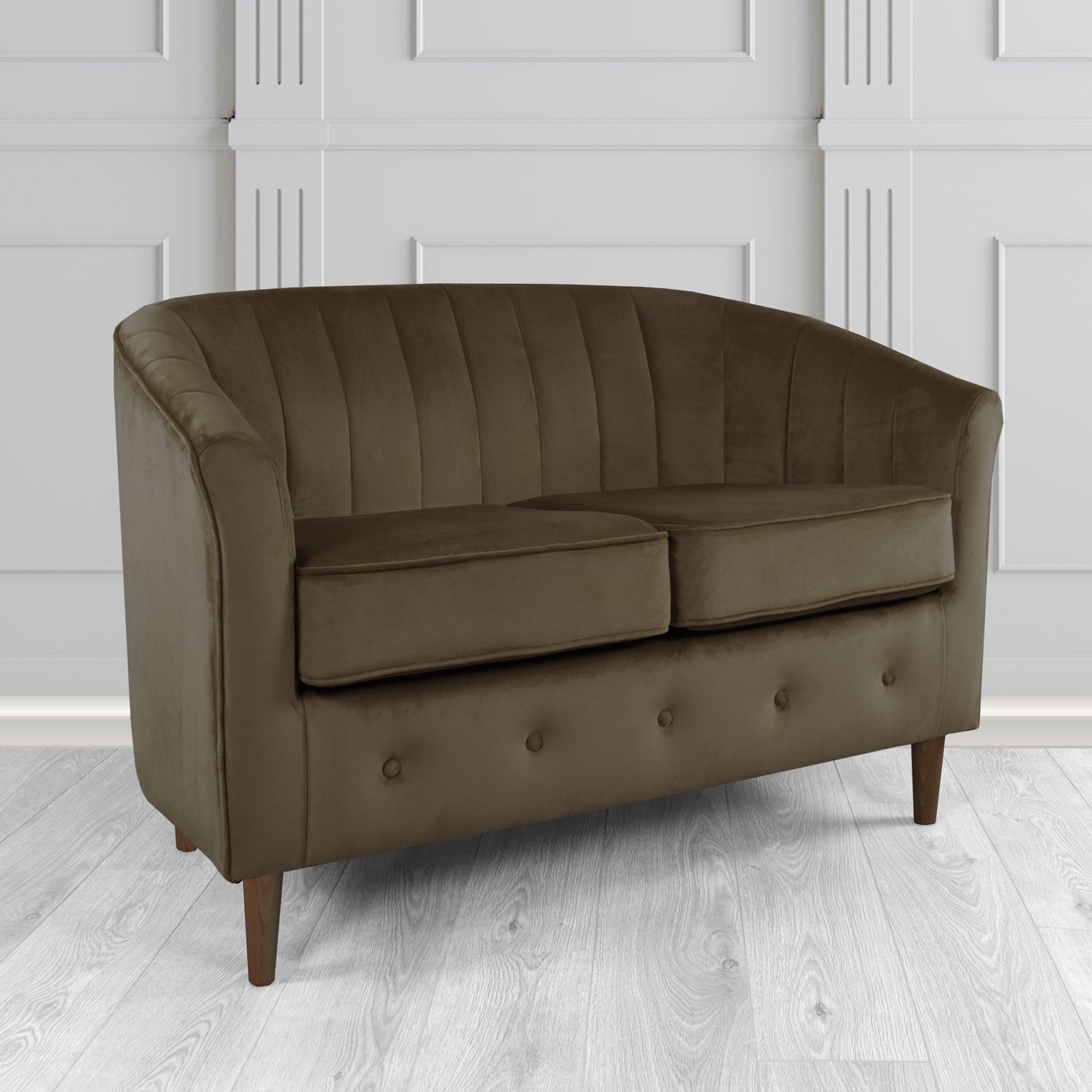Doha 2 Seater Tub Sofa in Sapore Crib 5 Velvet Fabric