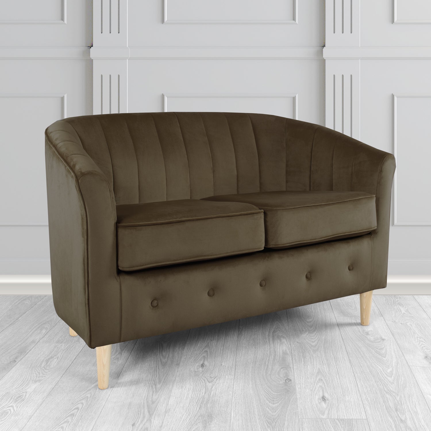 Doha 2 Seater Tub Sofa in Sapore Crib 5 Velvet Fabric