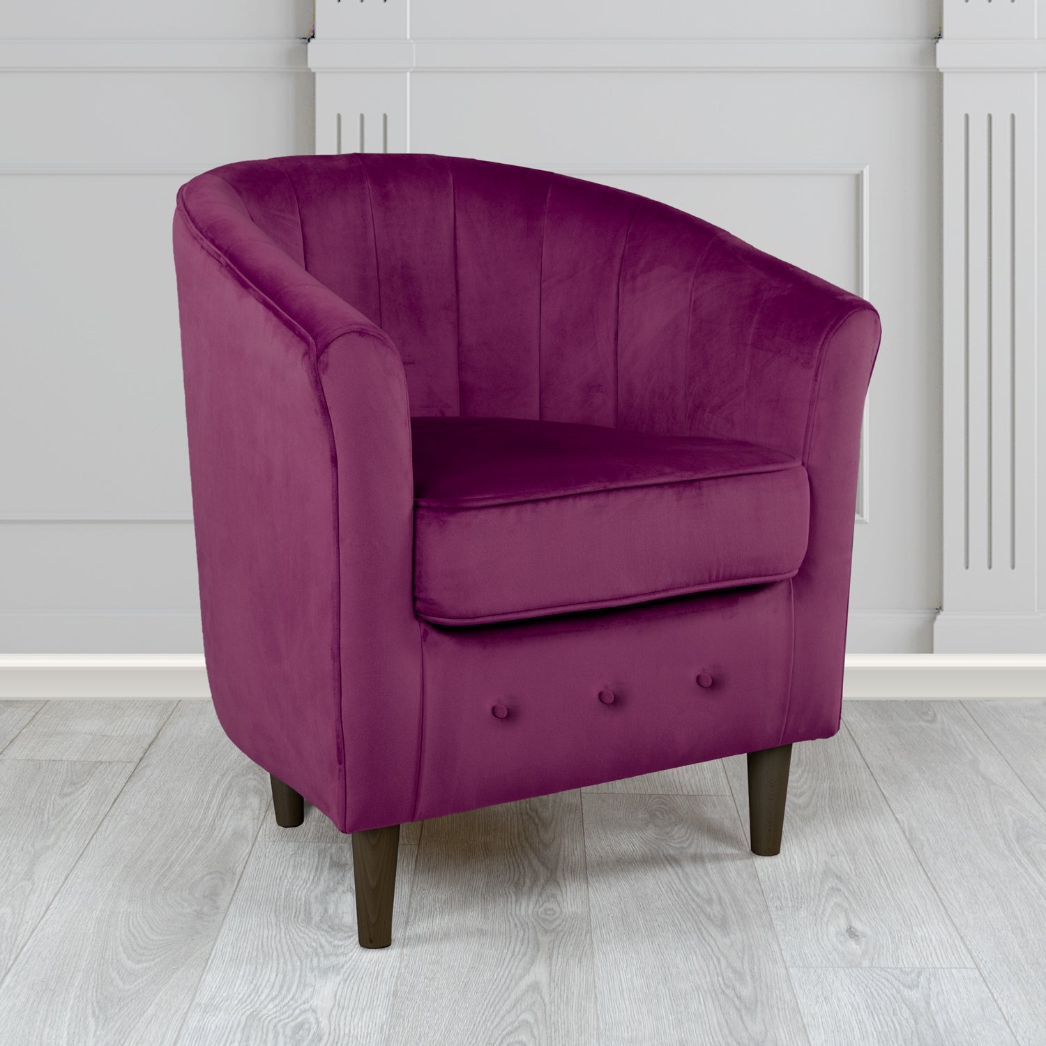 Doha Tub Chair in Monaco Plain Velvet Fabric