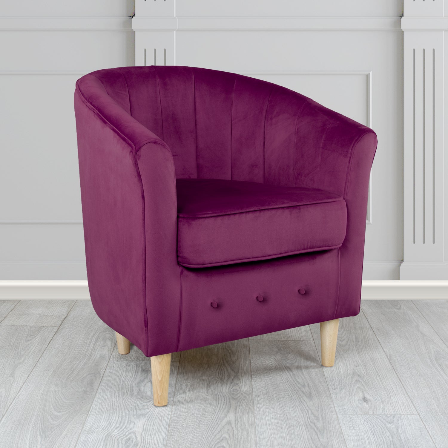 Doha Tub Chair in Monaco Plain Velvet Fabric