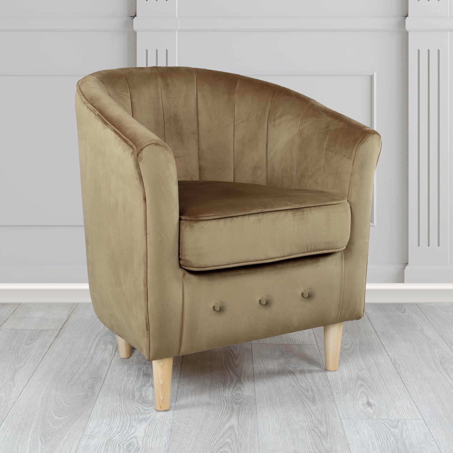 Doha Tub Chair in Monaco Plain Velvet Fabric