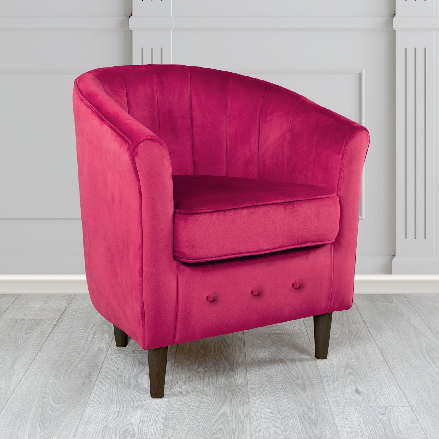 Doha Tub Chair in Monaco Plain Velvet Fabric