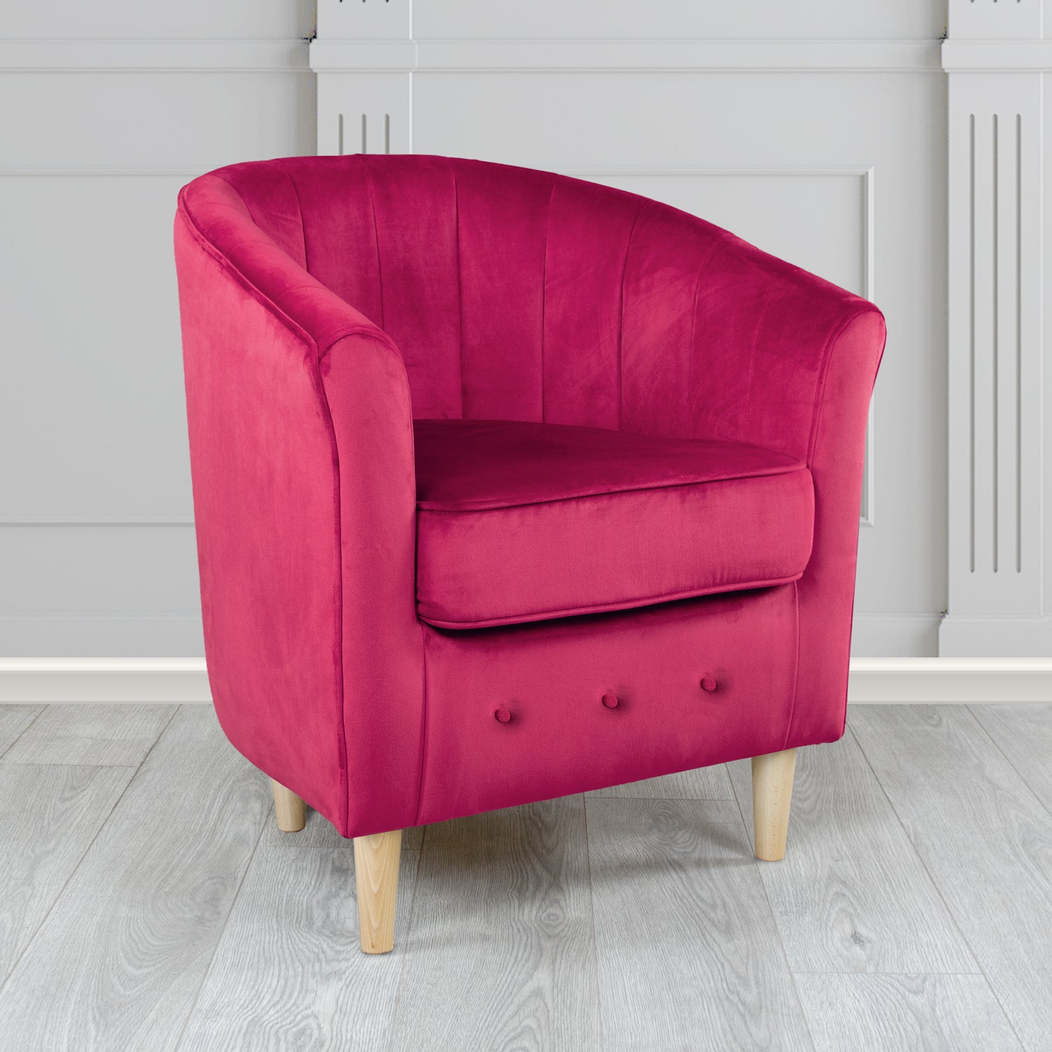 Doha Tub Chair in Monaco Plain Velvet Fabric