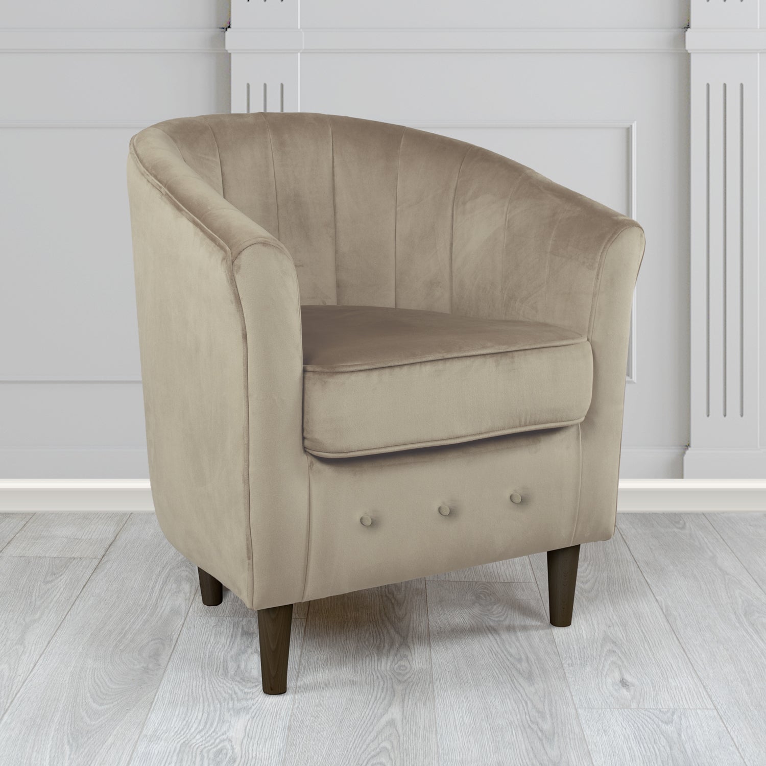 Doha Tub Chair in Monaco Plain Velvet Fabric