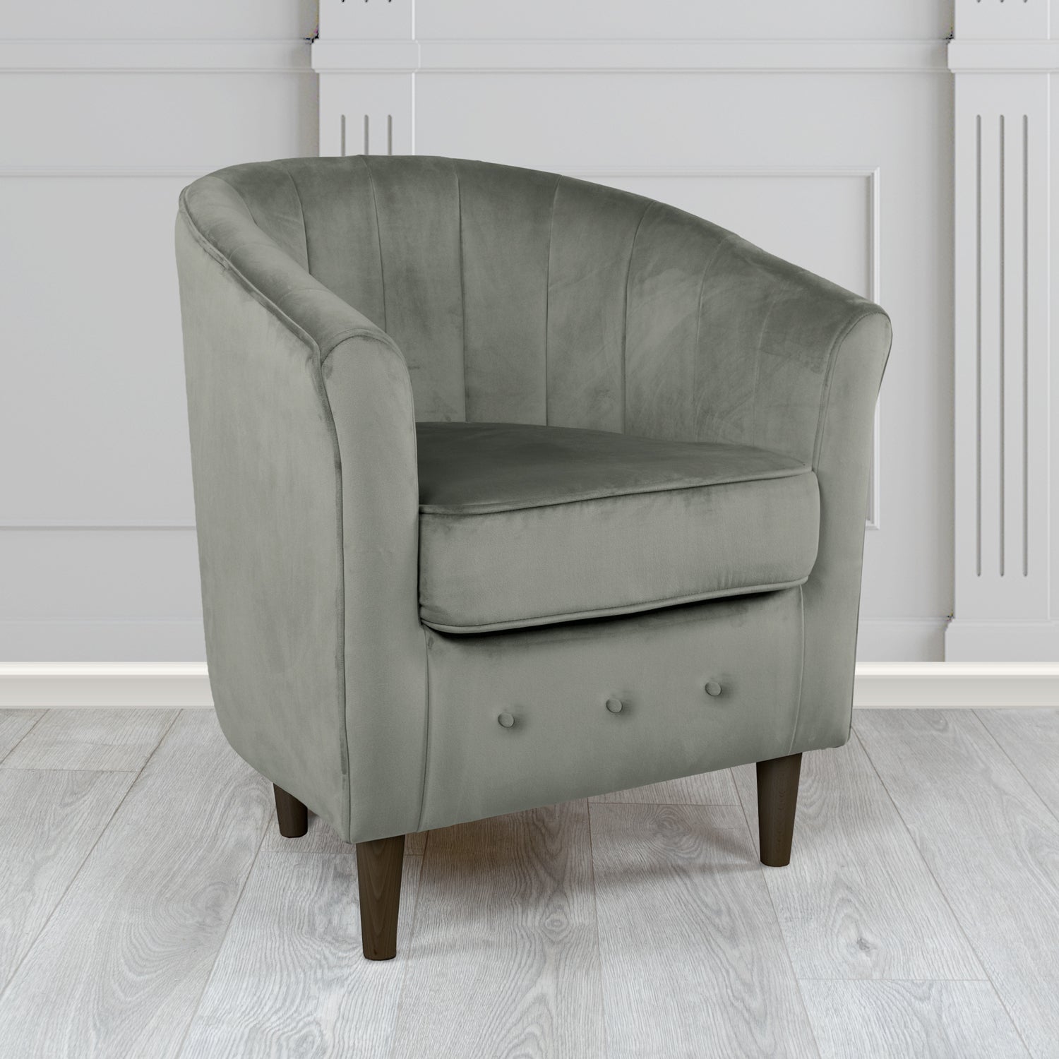 Doha Tub Chair in Monaco Plain Velvet Fabric