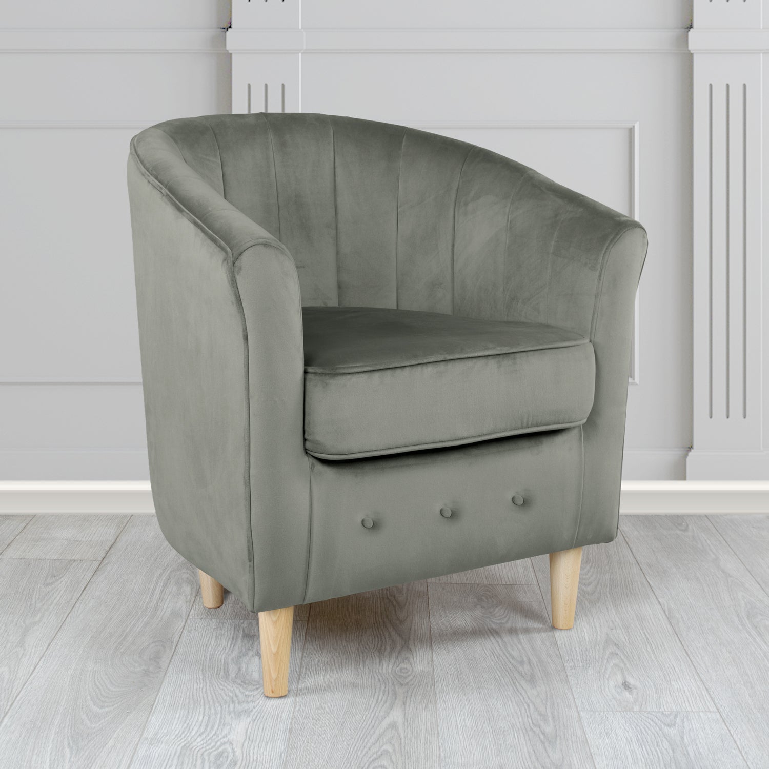 Doha Tub Chair in Monaco Plain Velvet Fabric